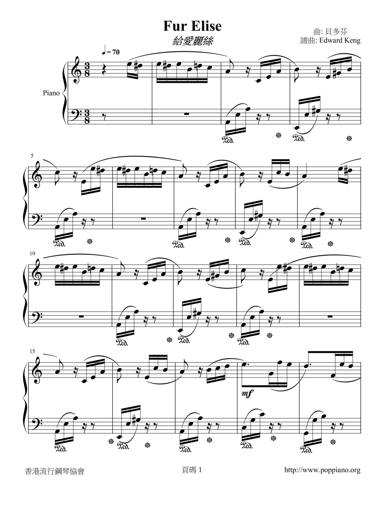 Fur Elise Score