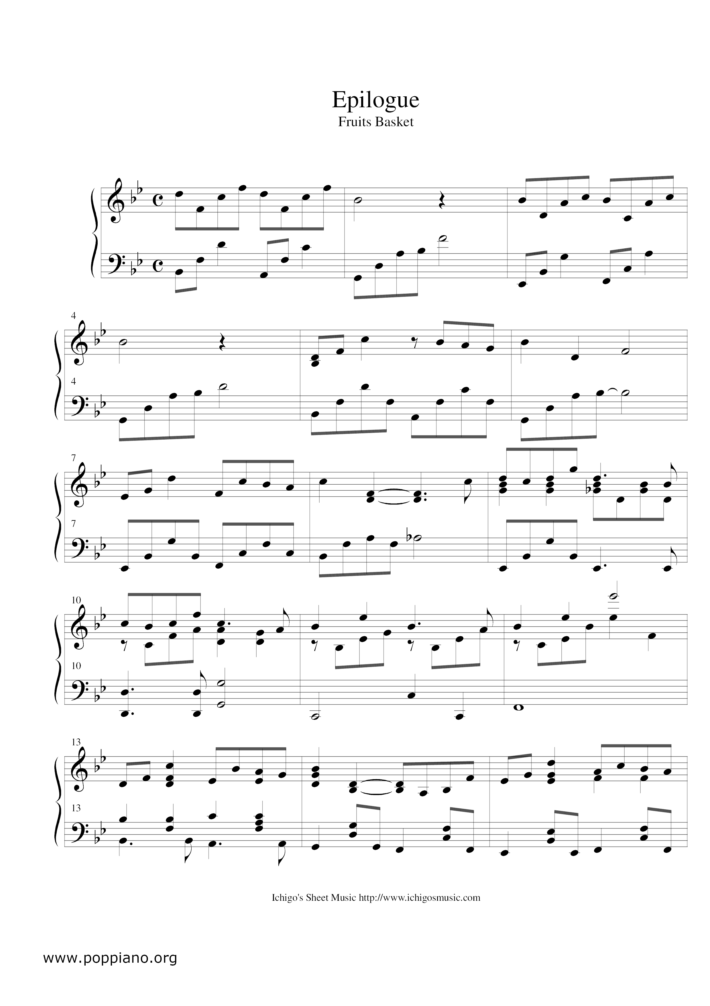 Epilogue-Fruit Basket Phantom Angel Score