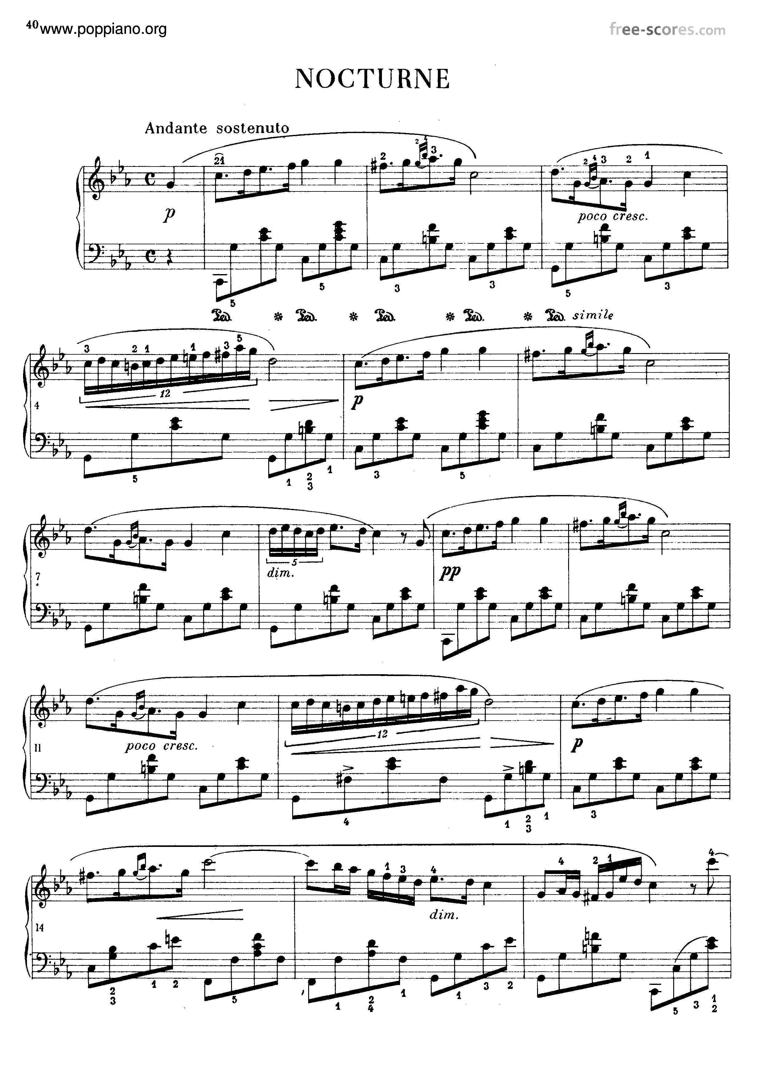 Nocturne No. 21 in C minor琴谱