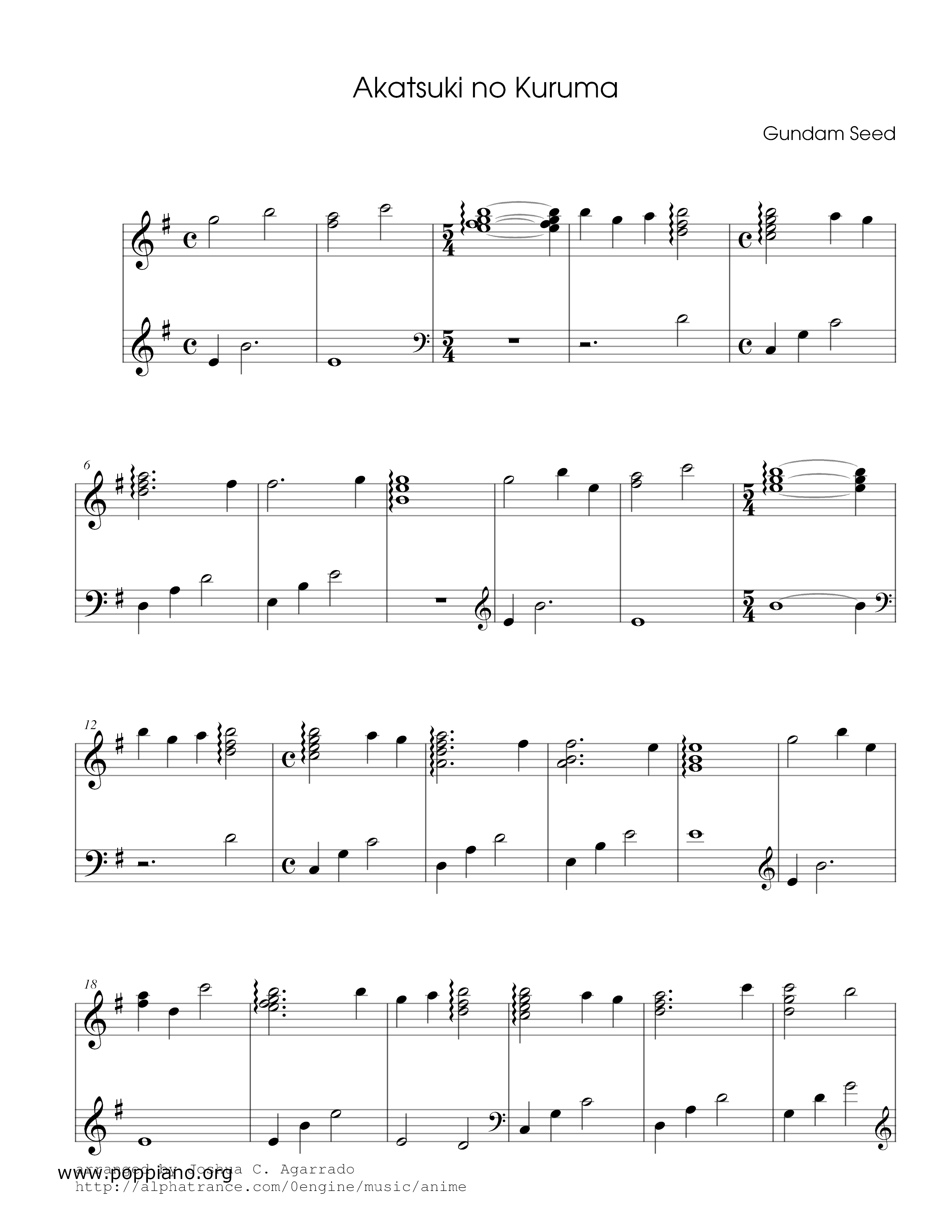 Gundom Seed - Akatsuki No Kuruma Score