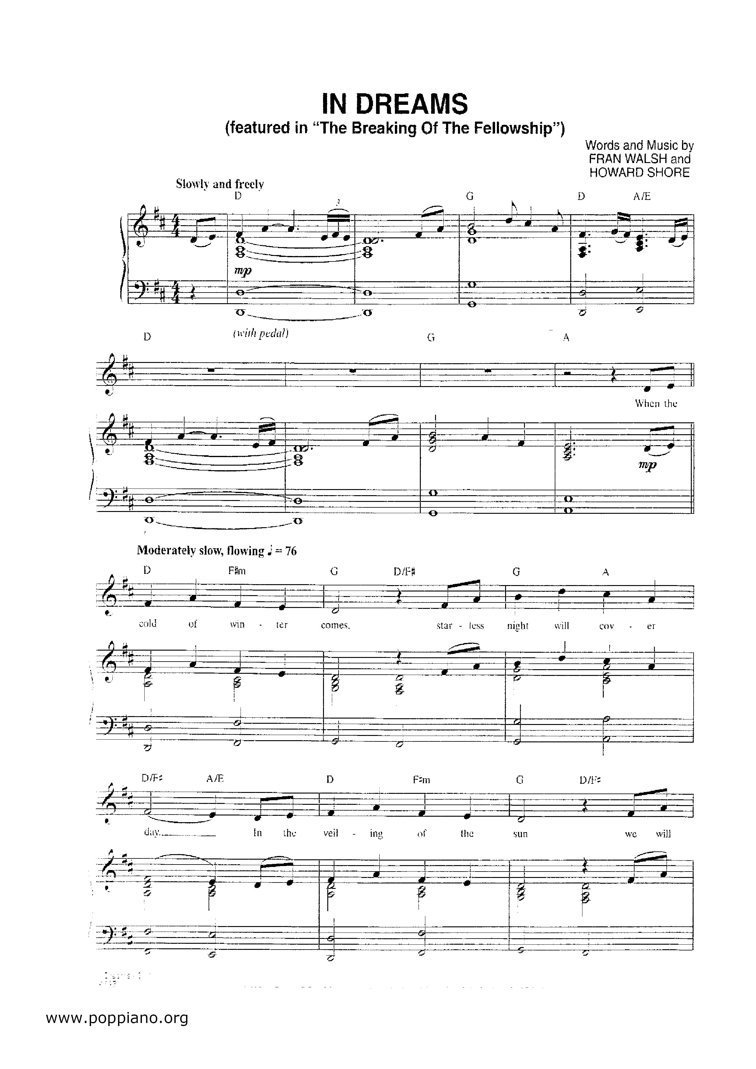 The Lord of the Rings - In Dreams Score