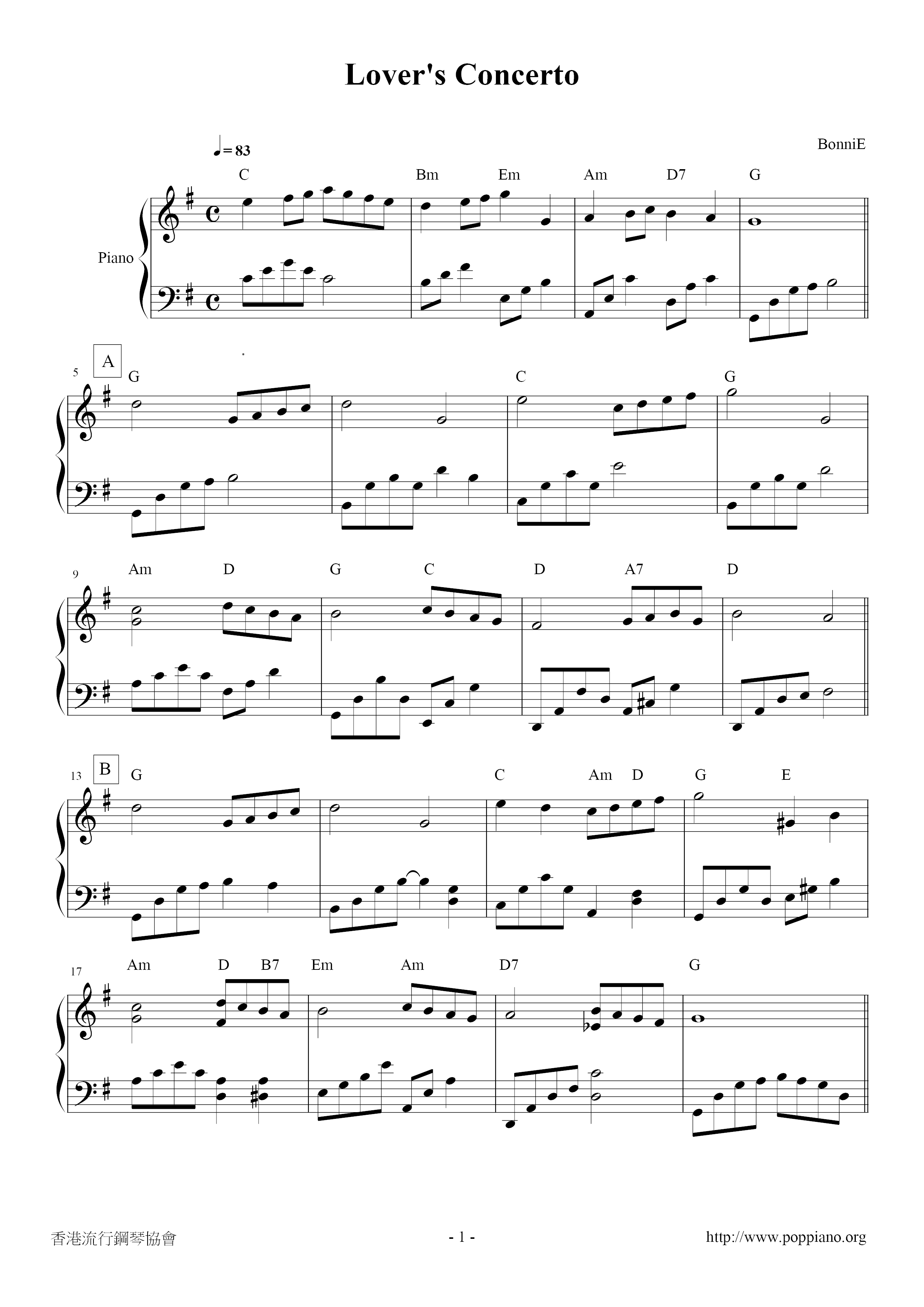 Lover's Concerto Score