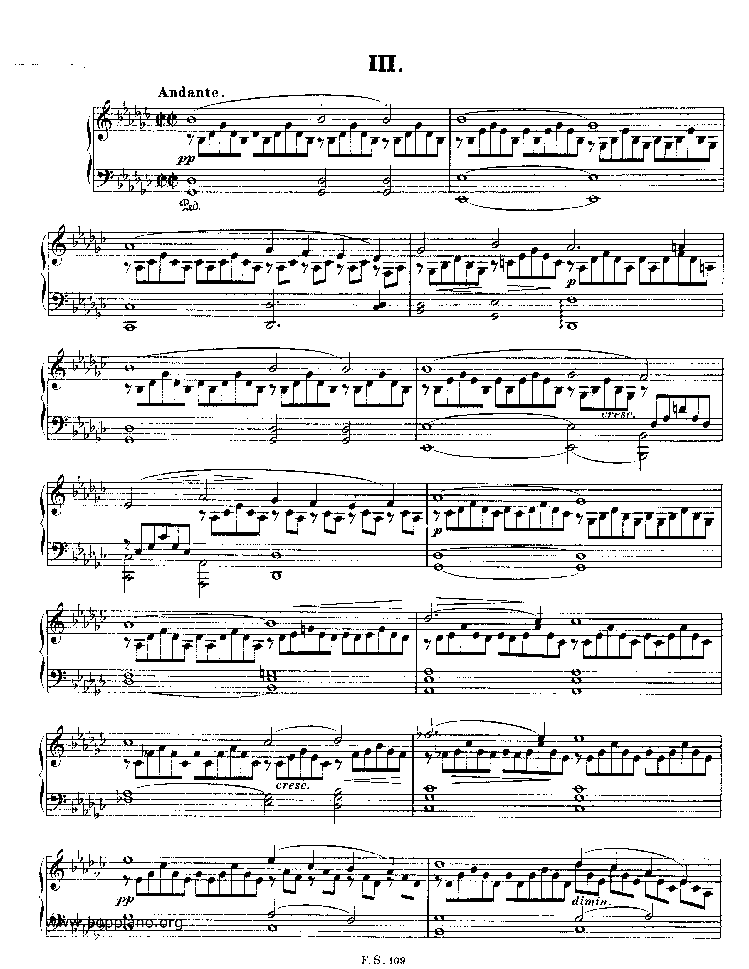 Impromptu Op.90 No. 3ピアノ譜