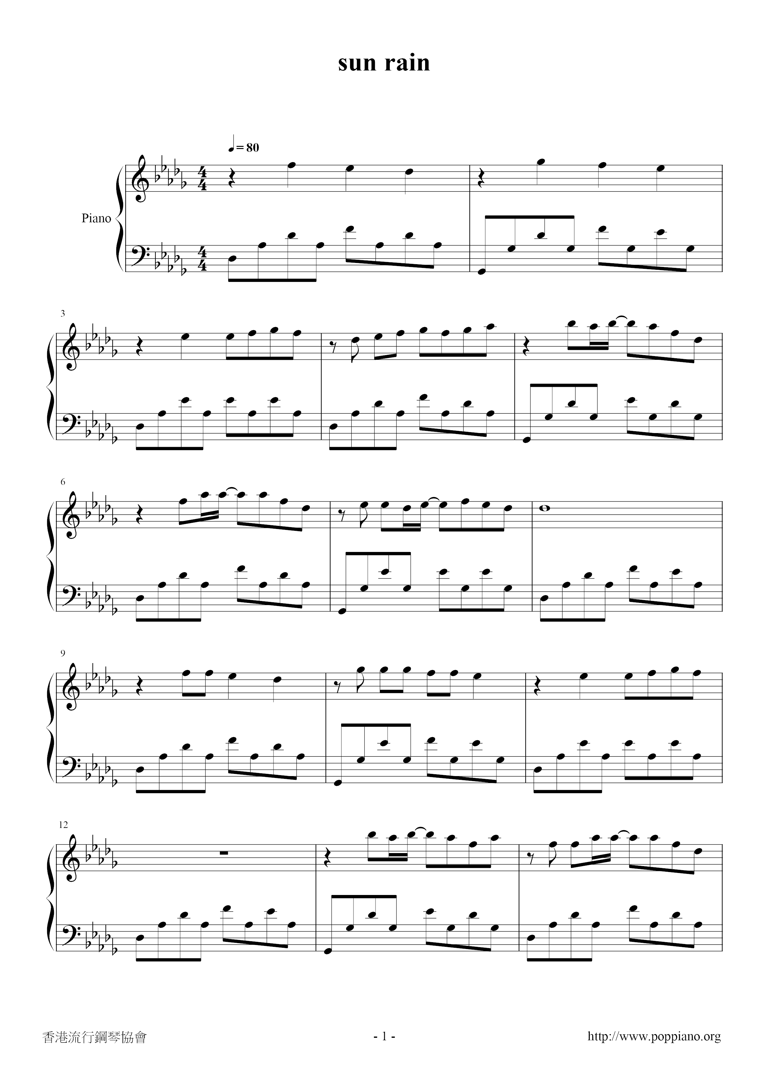 Sun Rain Score