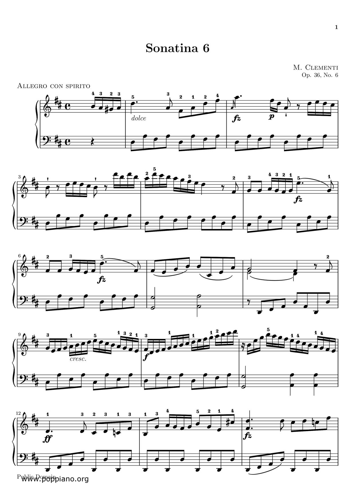 Sonatina Op.36, No.6琴譜