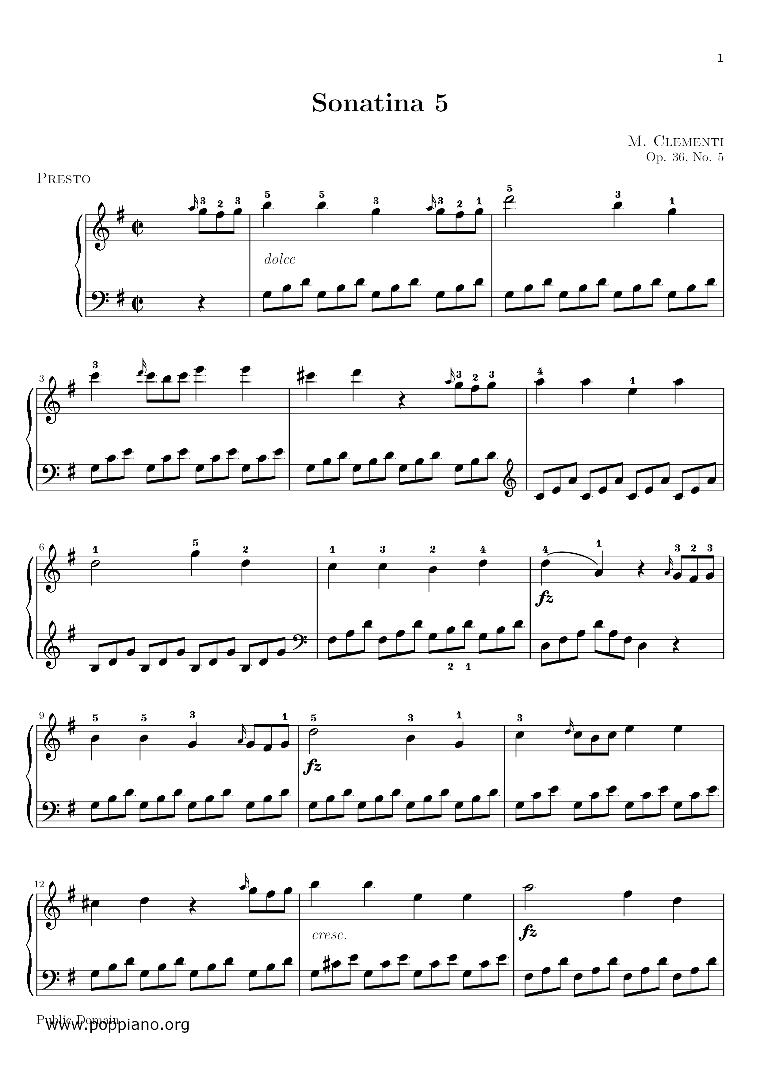 Sonatina Op.36, No.5 Score
