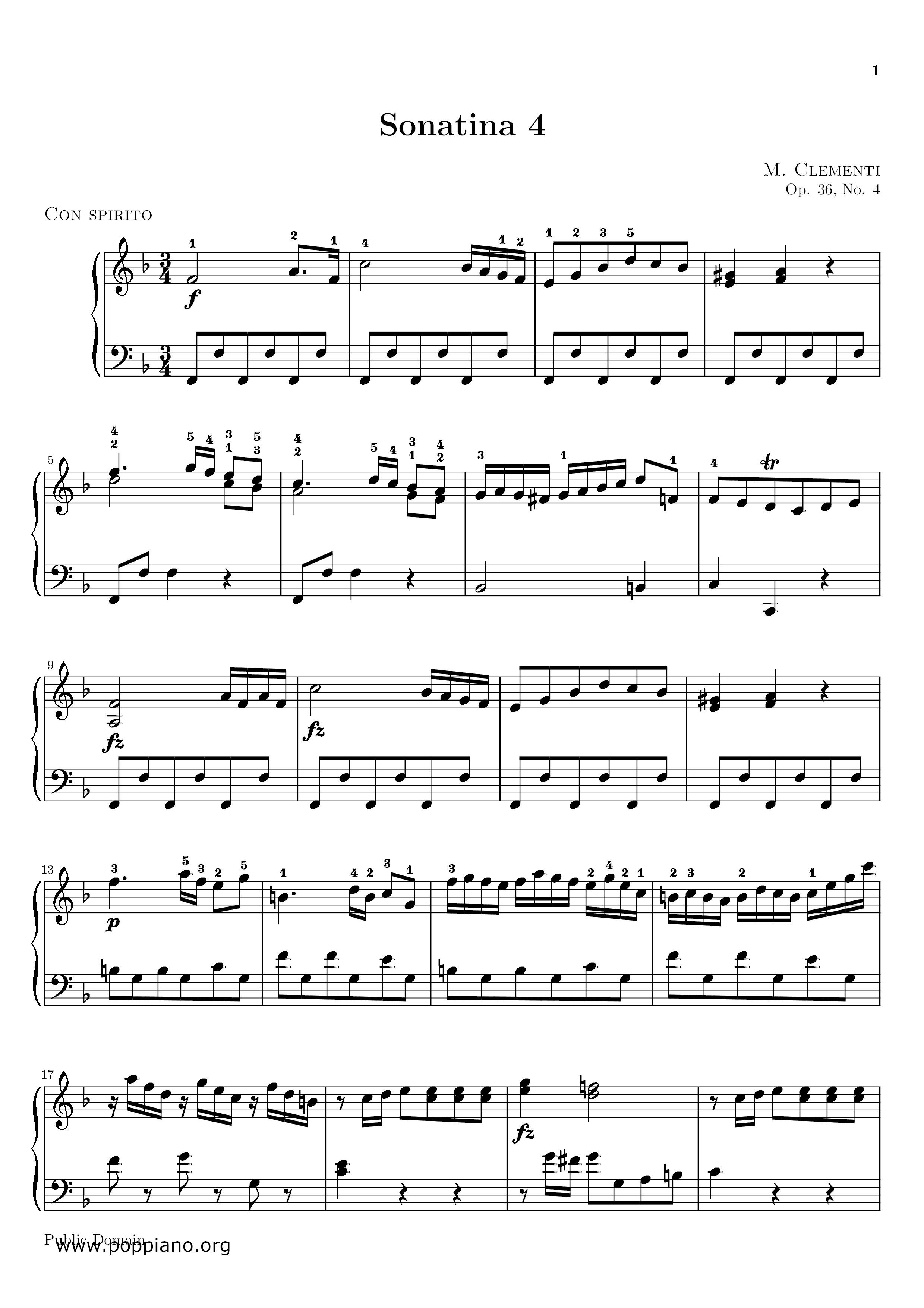 Sonatina Op.36, No.4ピアノ譜