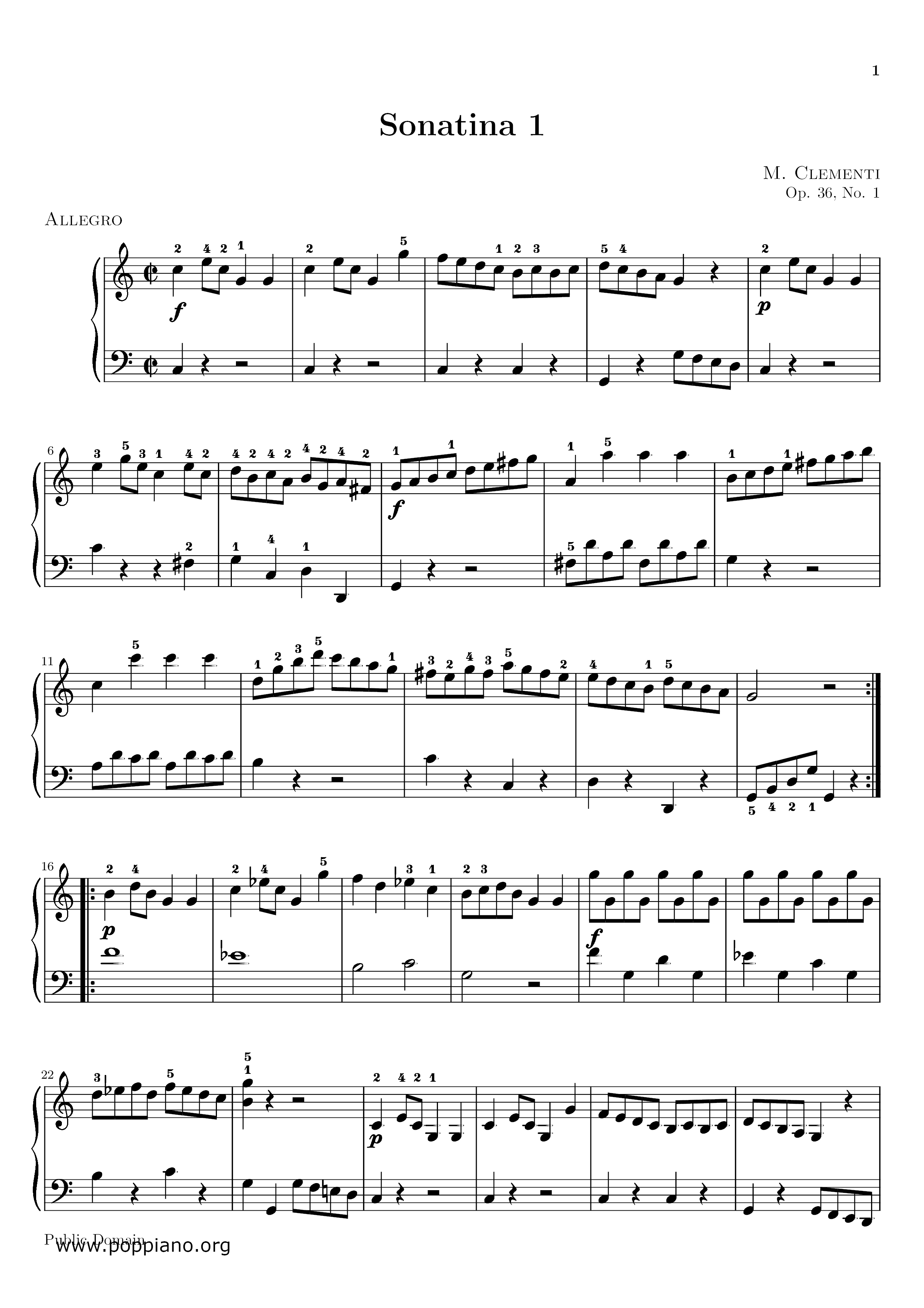 Sonatina In C Major, Op.36, No.1ピアノ譜