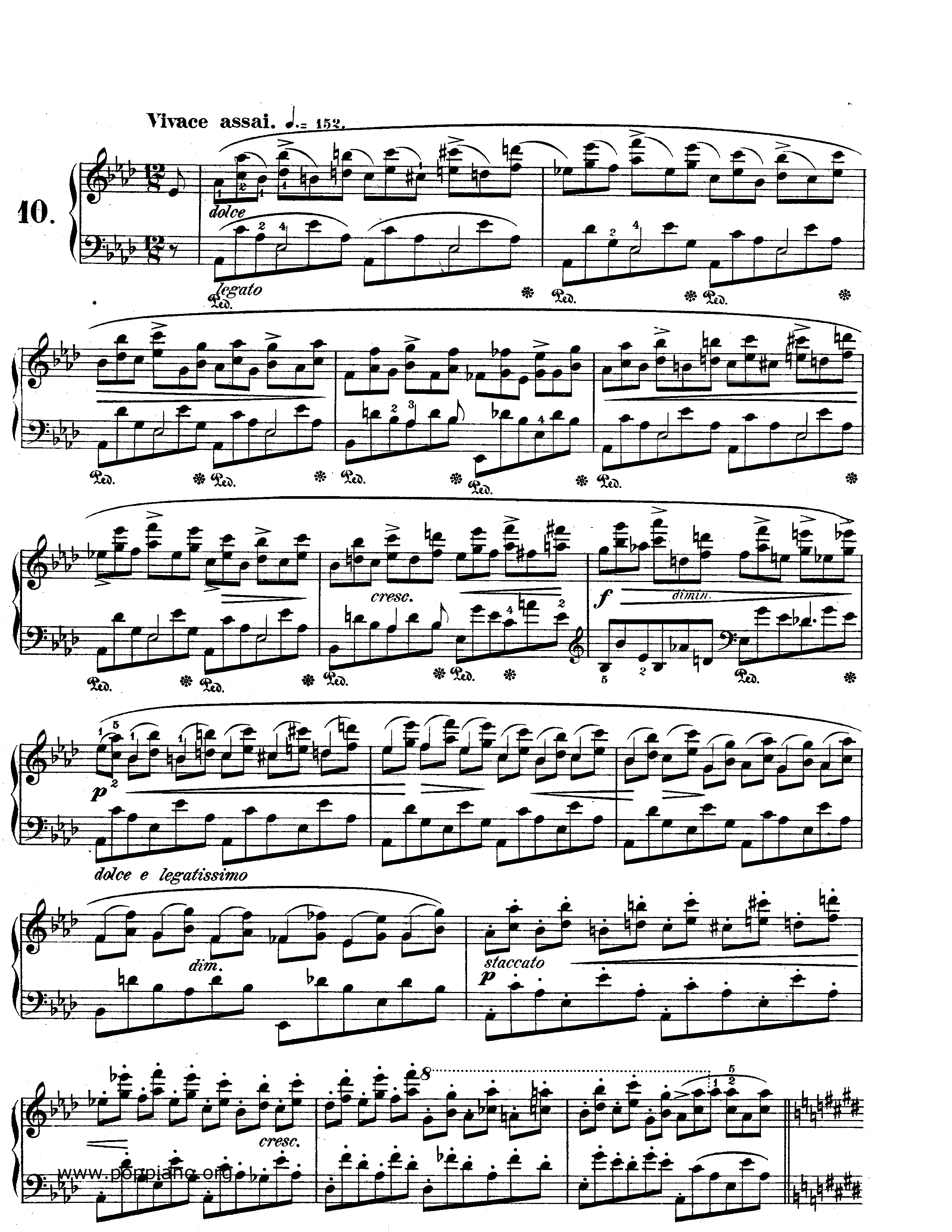 Op. 10, Etude No. 10 Score