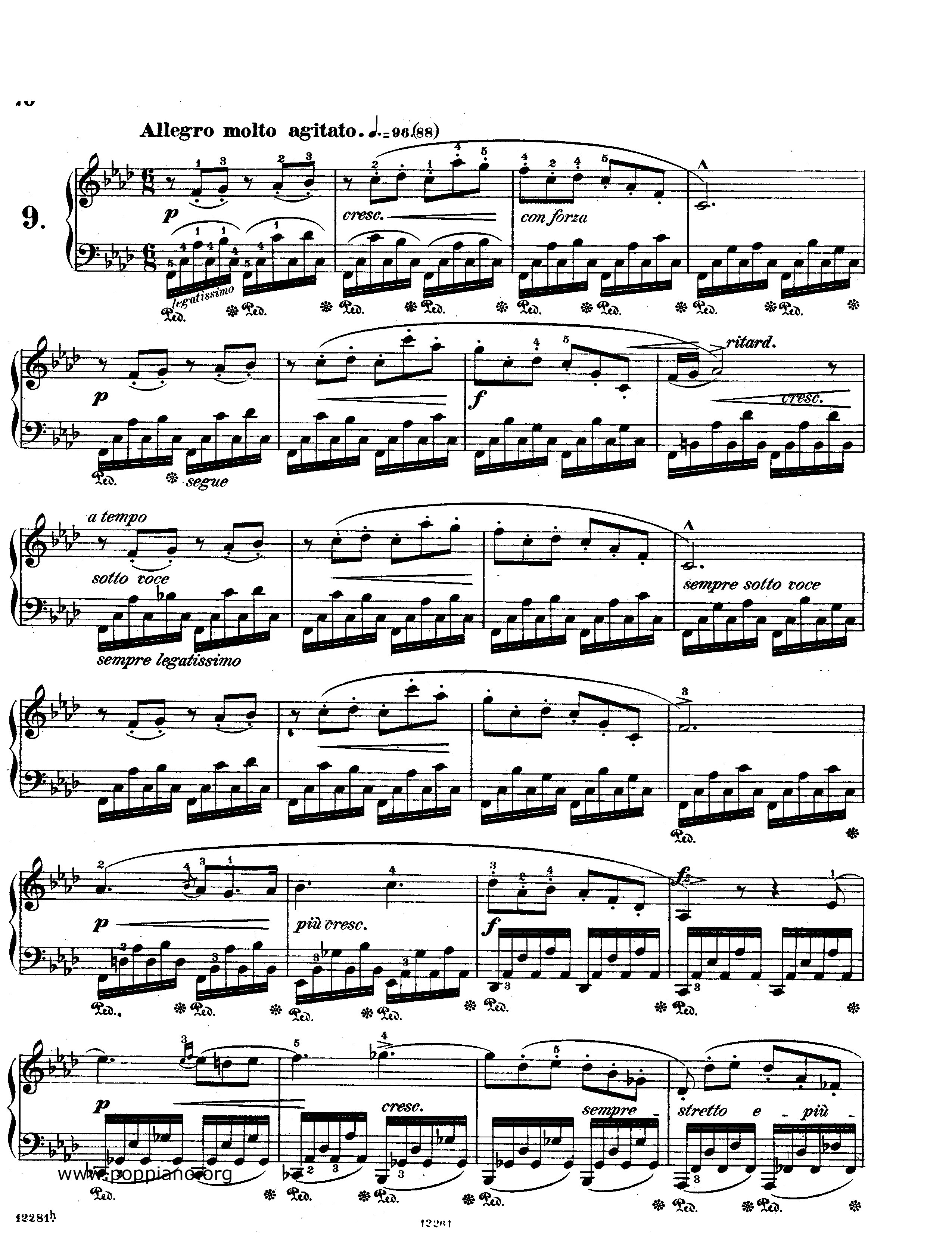 Etude Op 10 N.9 F Minorピアノ譜