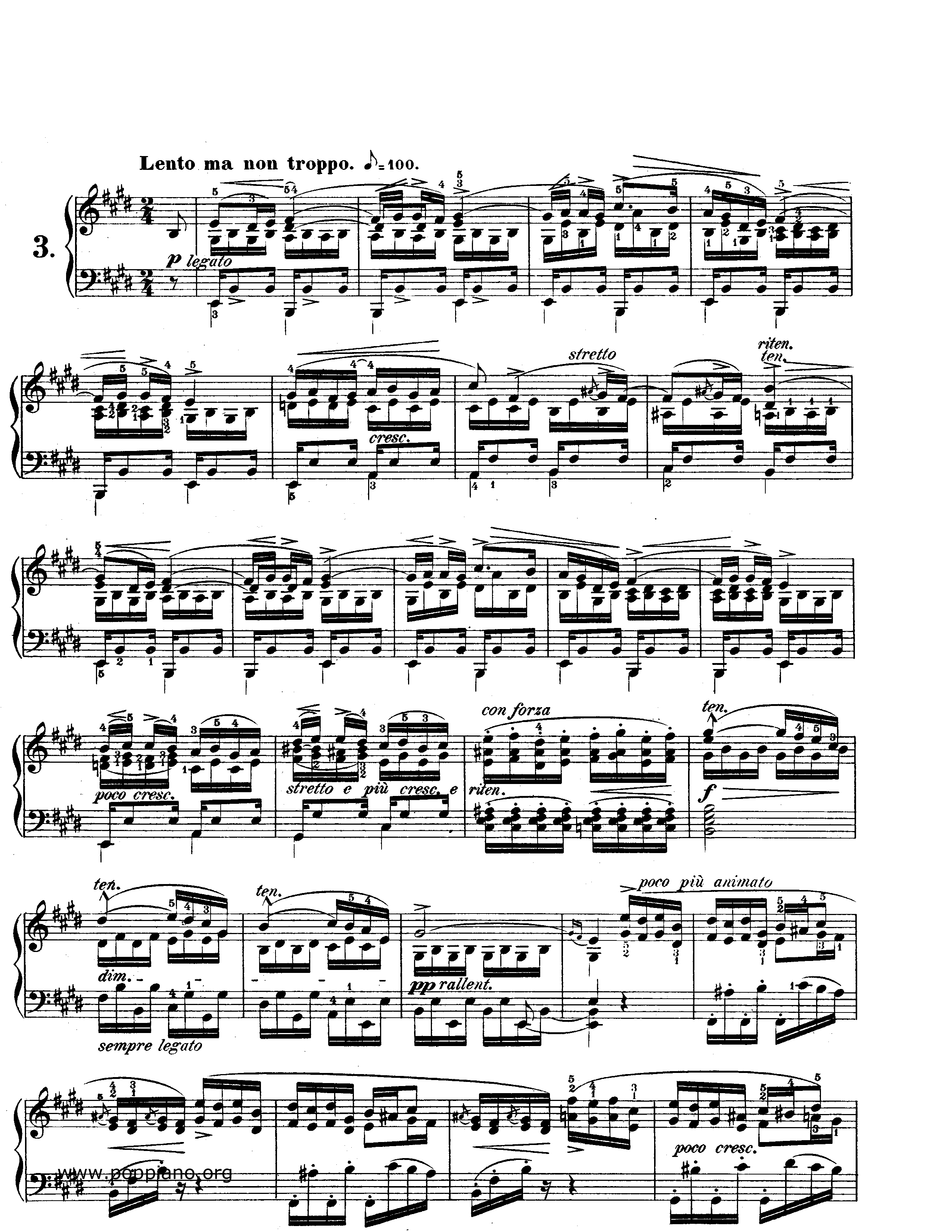 12 Etudes, Op. 10: No. 3 In E Tristesse琴譜