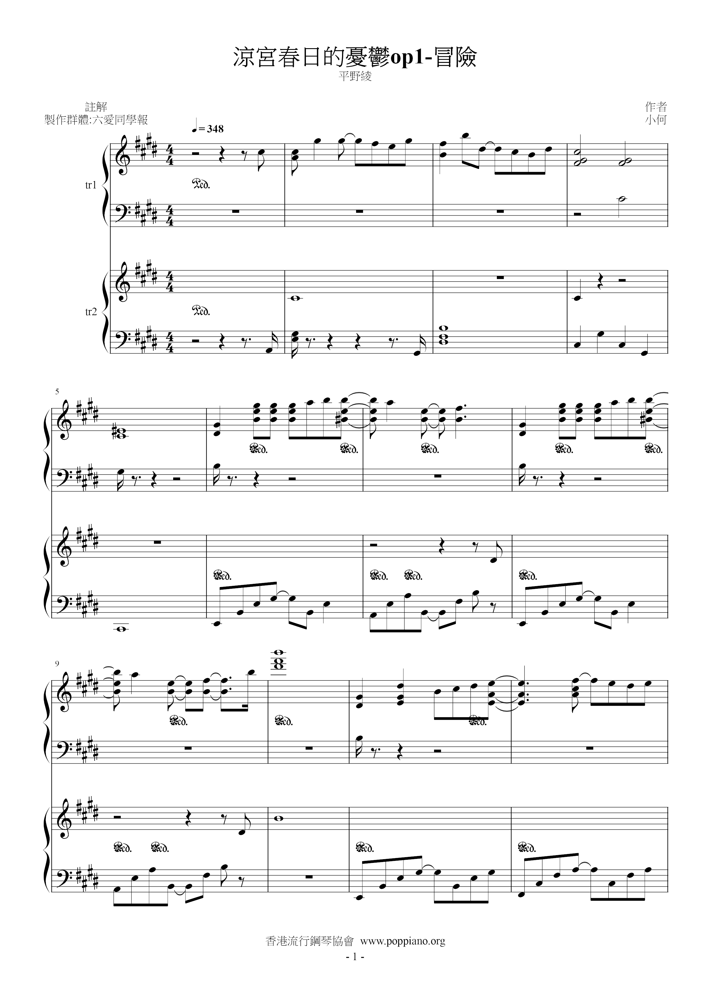 The Melancholy Of Haruhi Suzumiya - Adventure Score