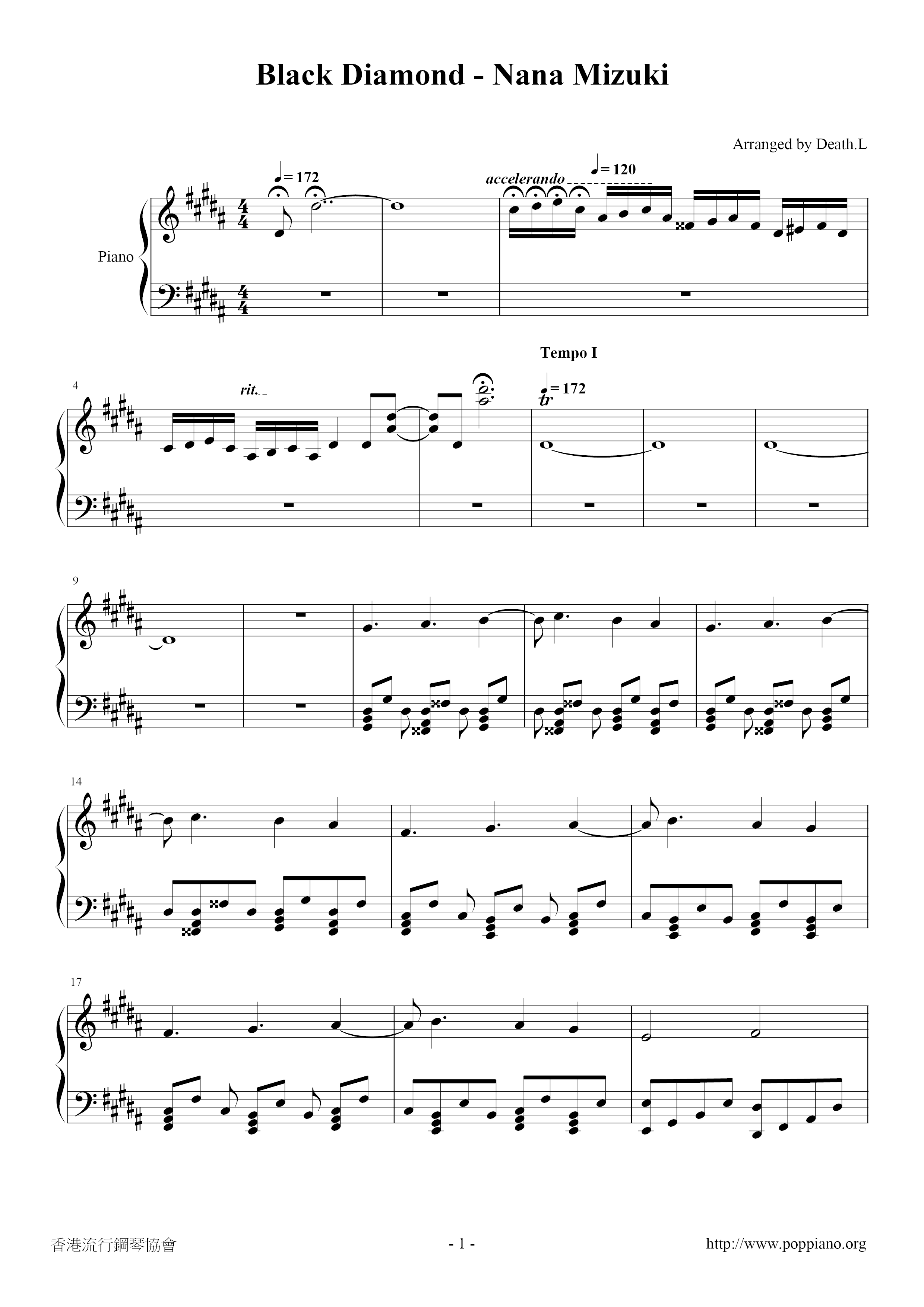 Black Diamond (Arranged Score