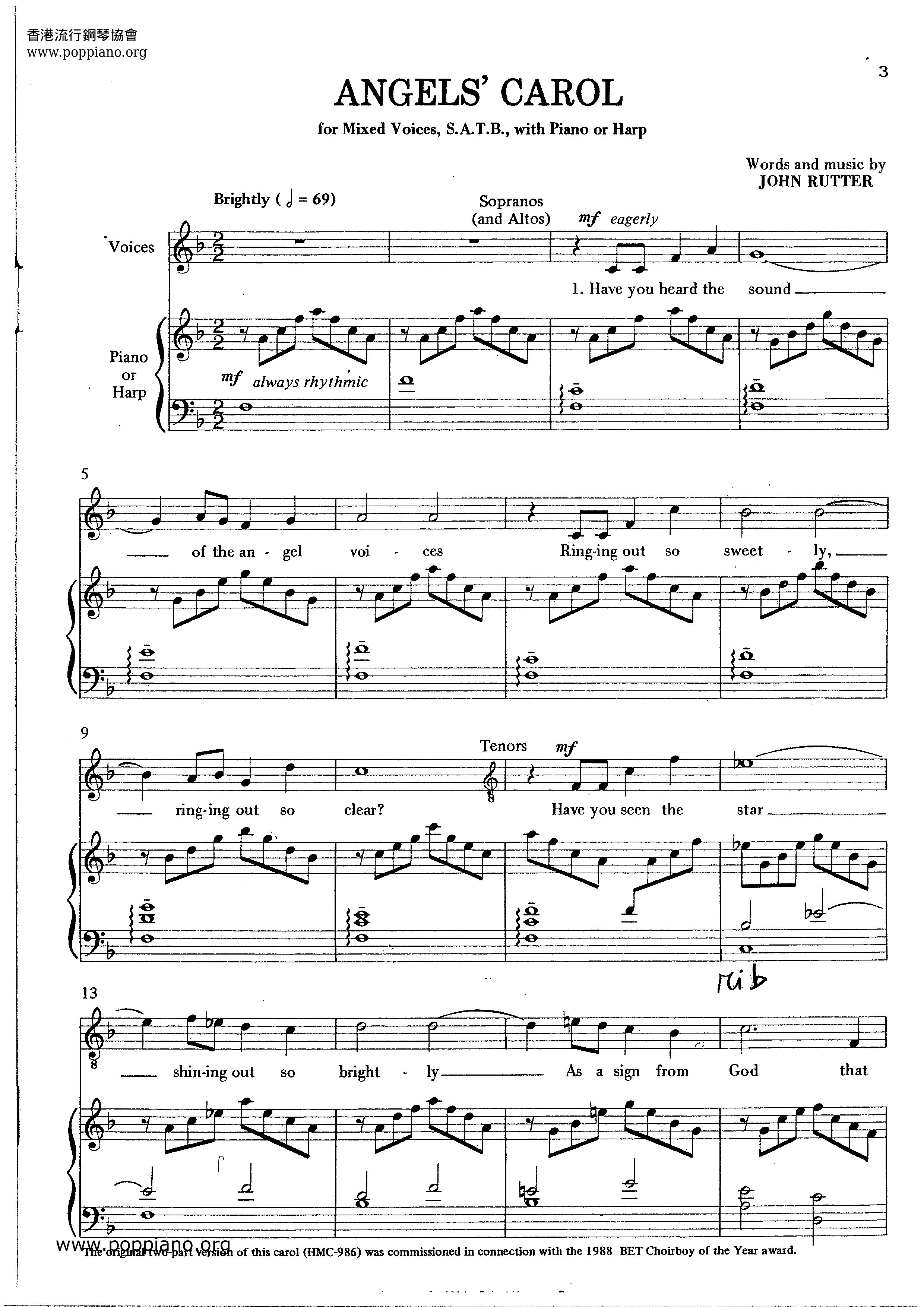 Angels Carol Score