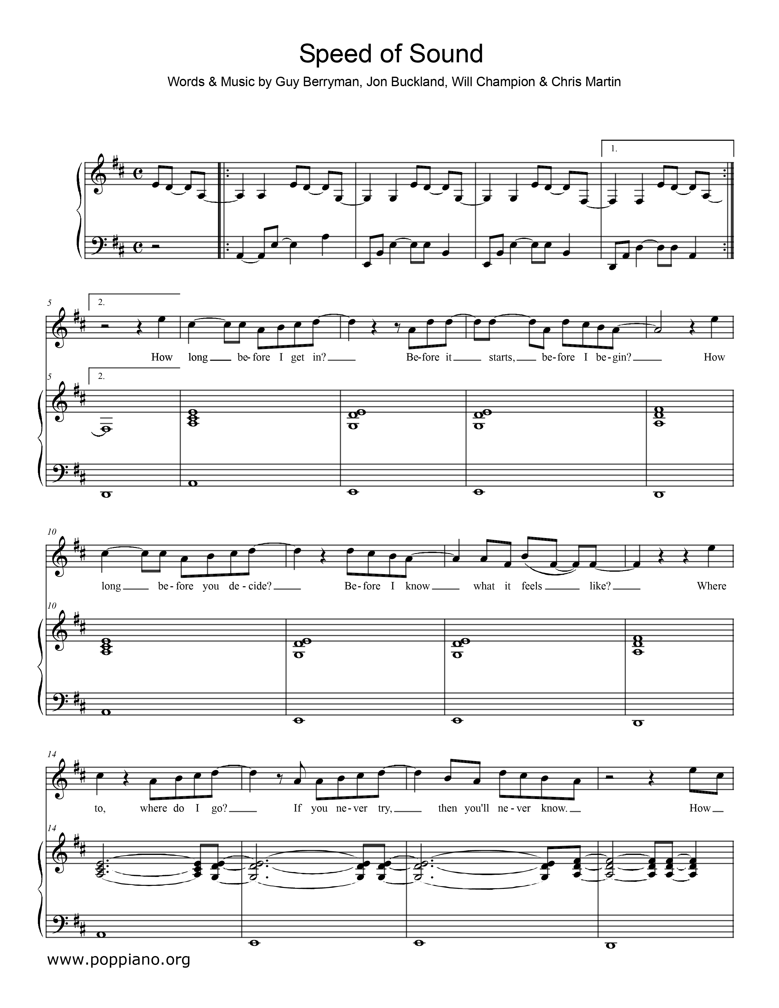 Speed of Sound Score