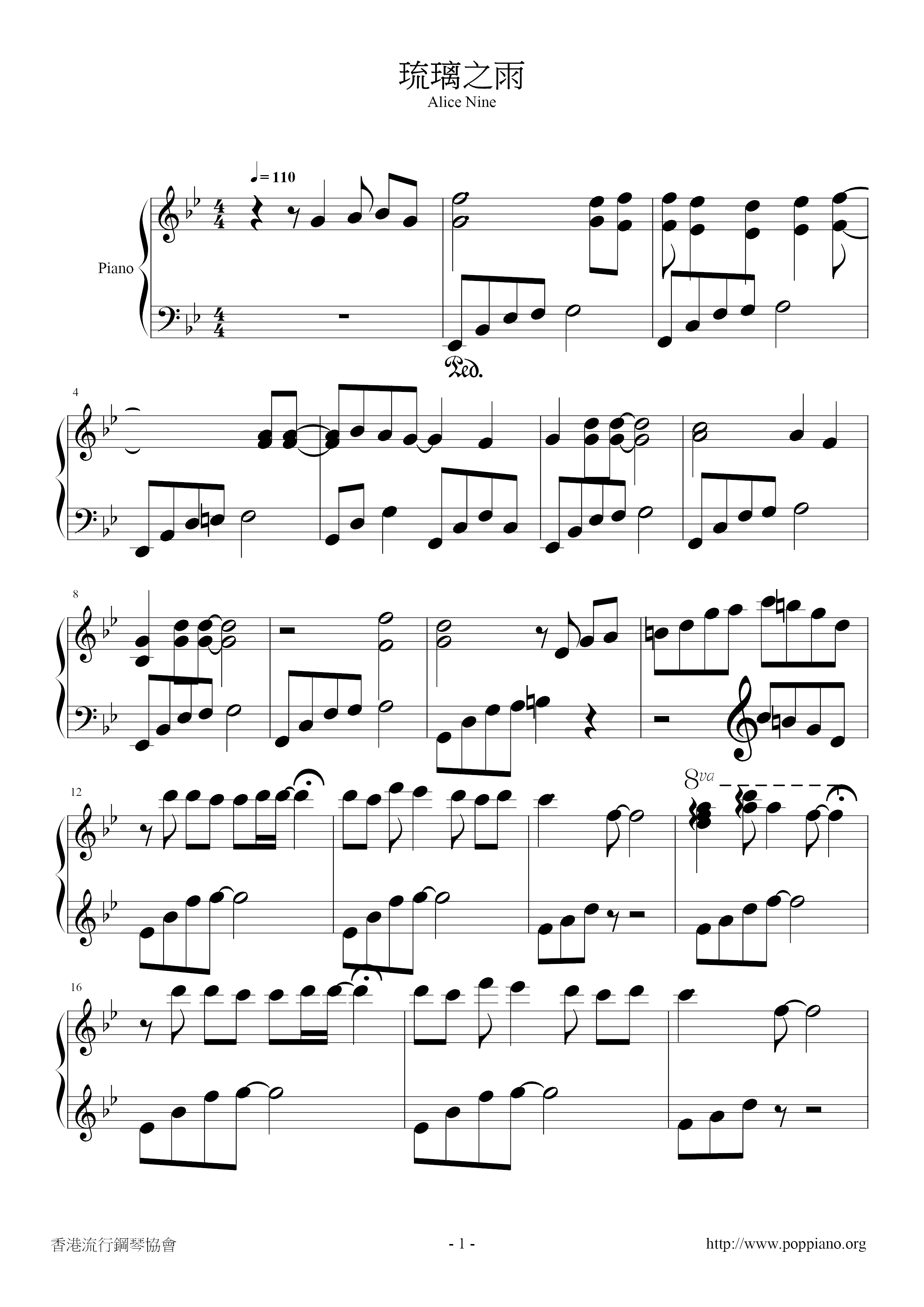 Ruri no ame Score