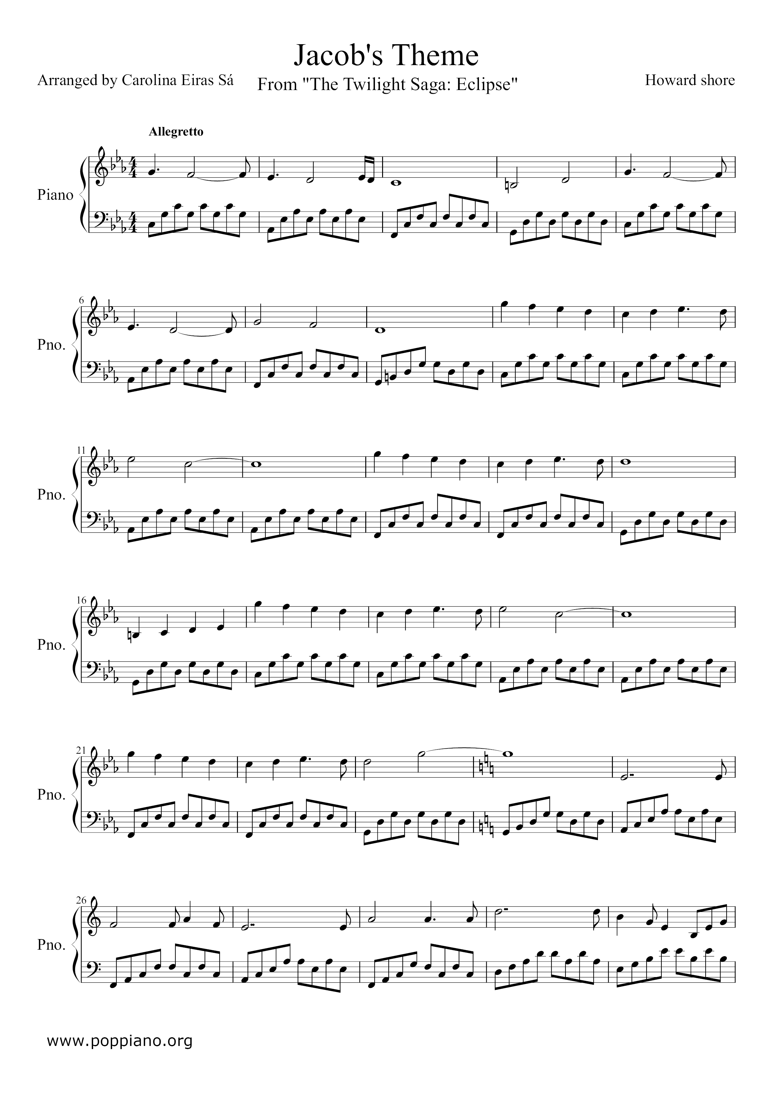 Jacob's Theme Score