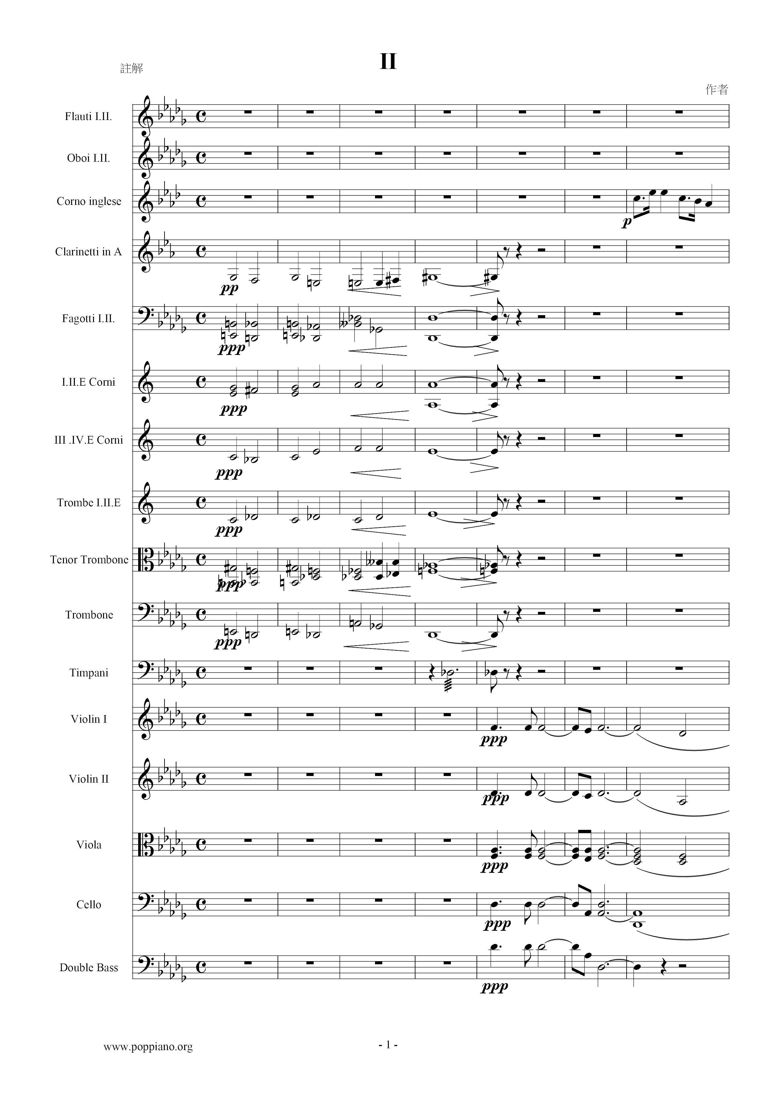 Symphony No.9 From The New World 2nd Mvt Score