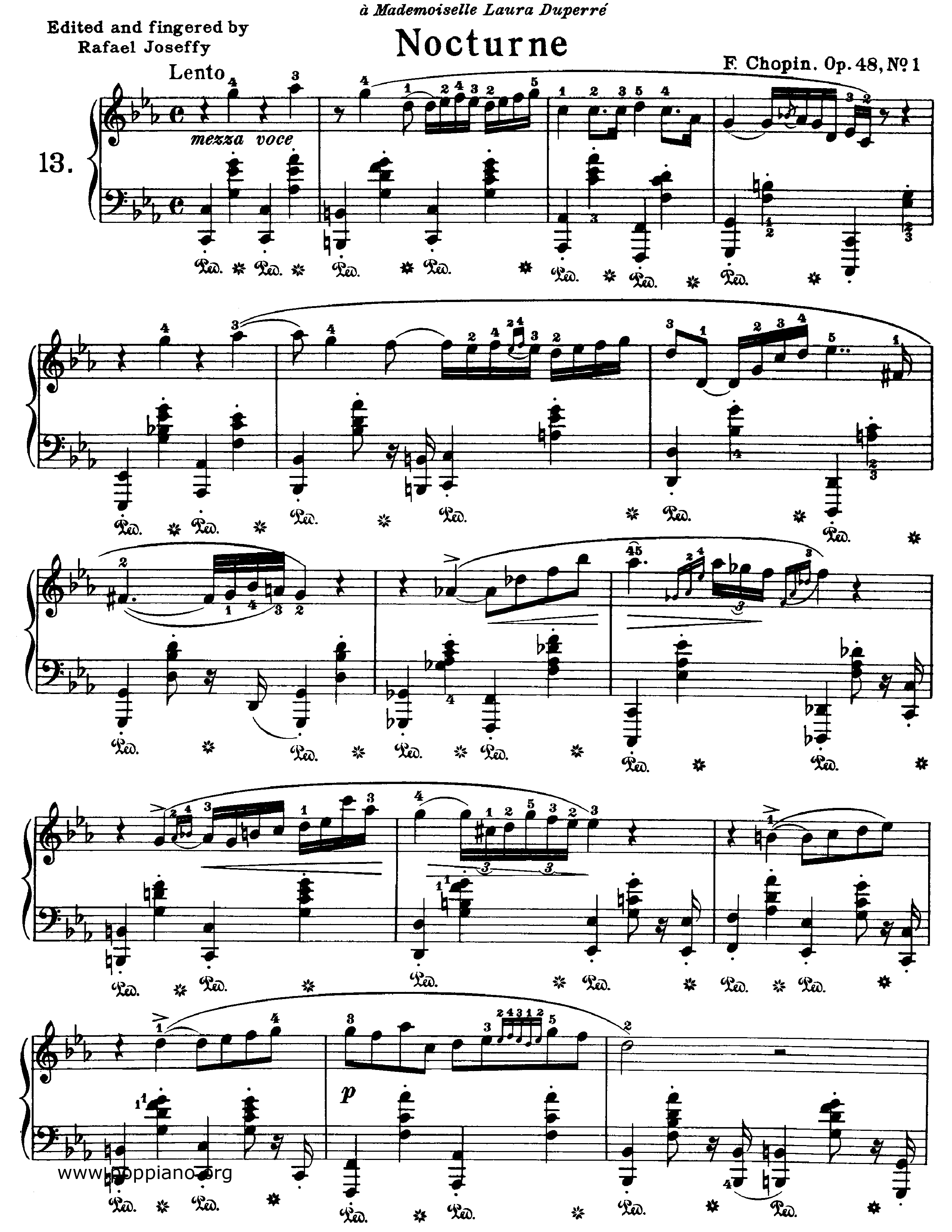 Nocturne No. 13 in C Minor, Op. 48, No. 1琴譜
