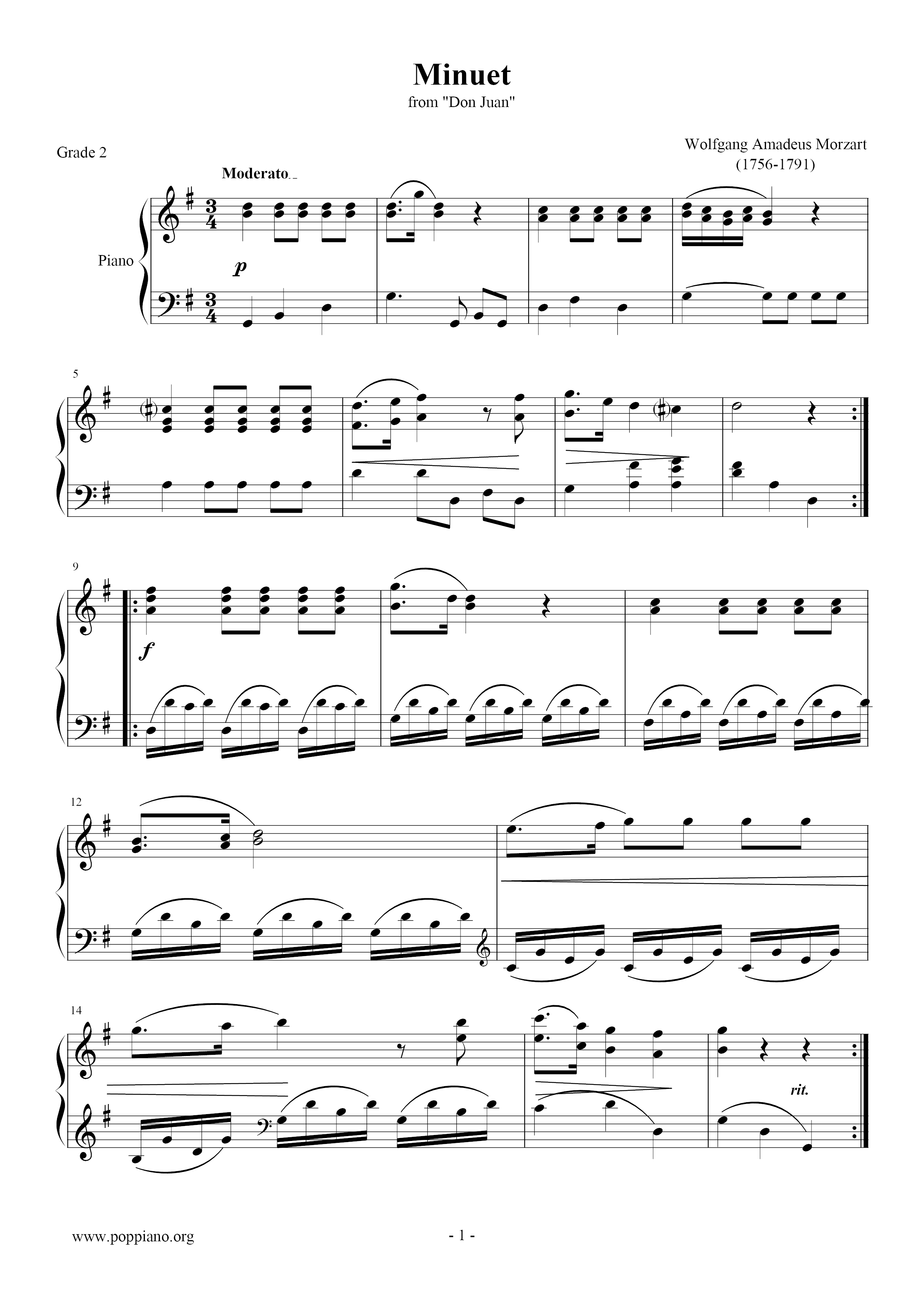 Minuet (From Don Juan)ピアノ譜