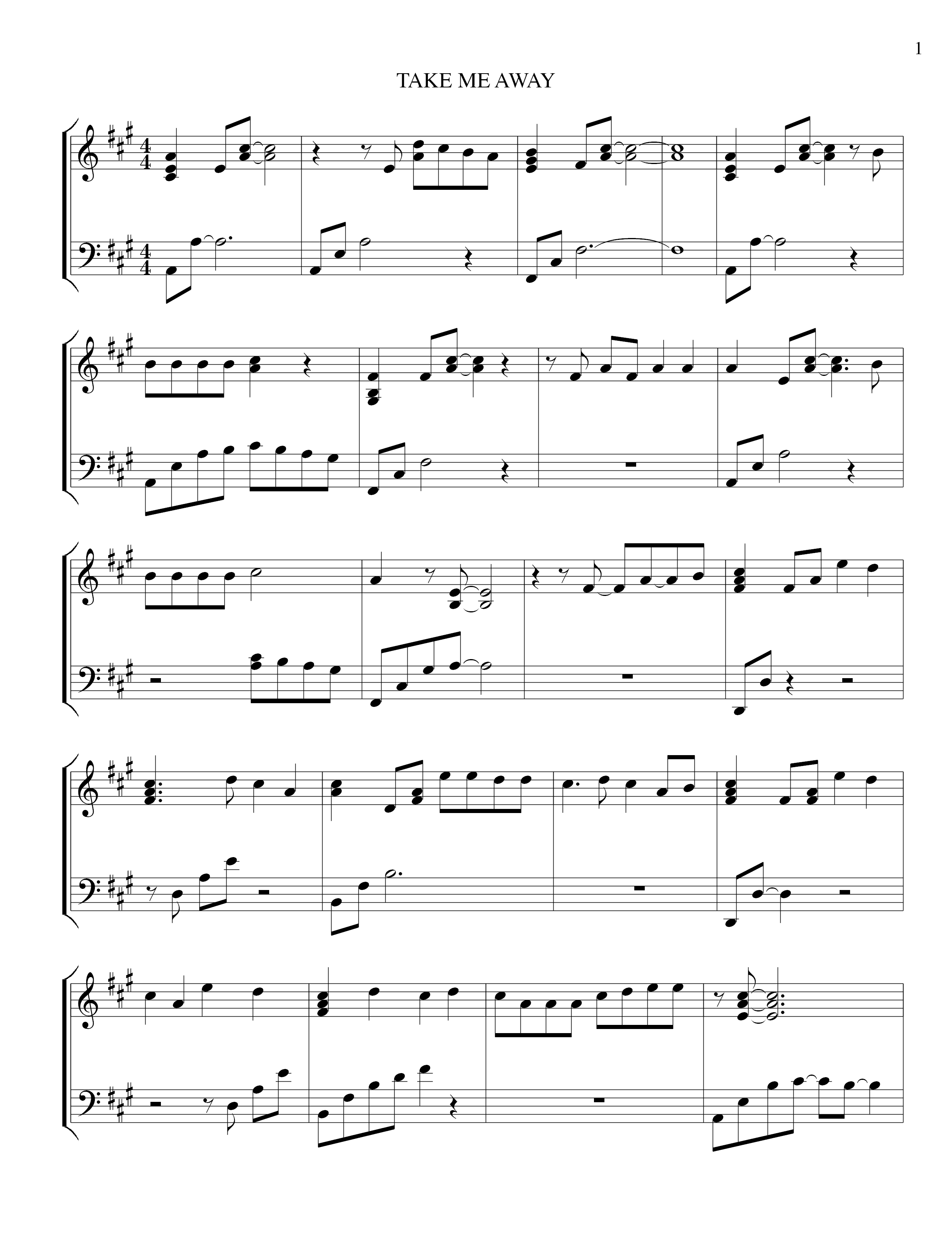 Take me away Score