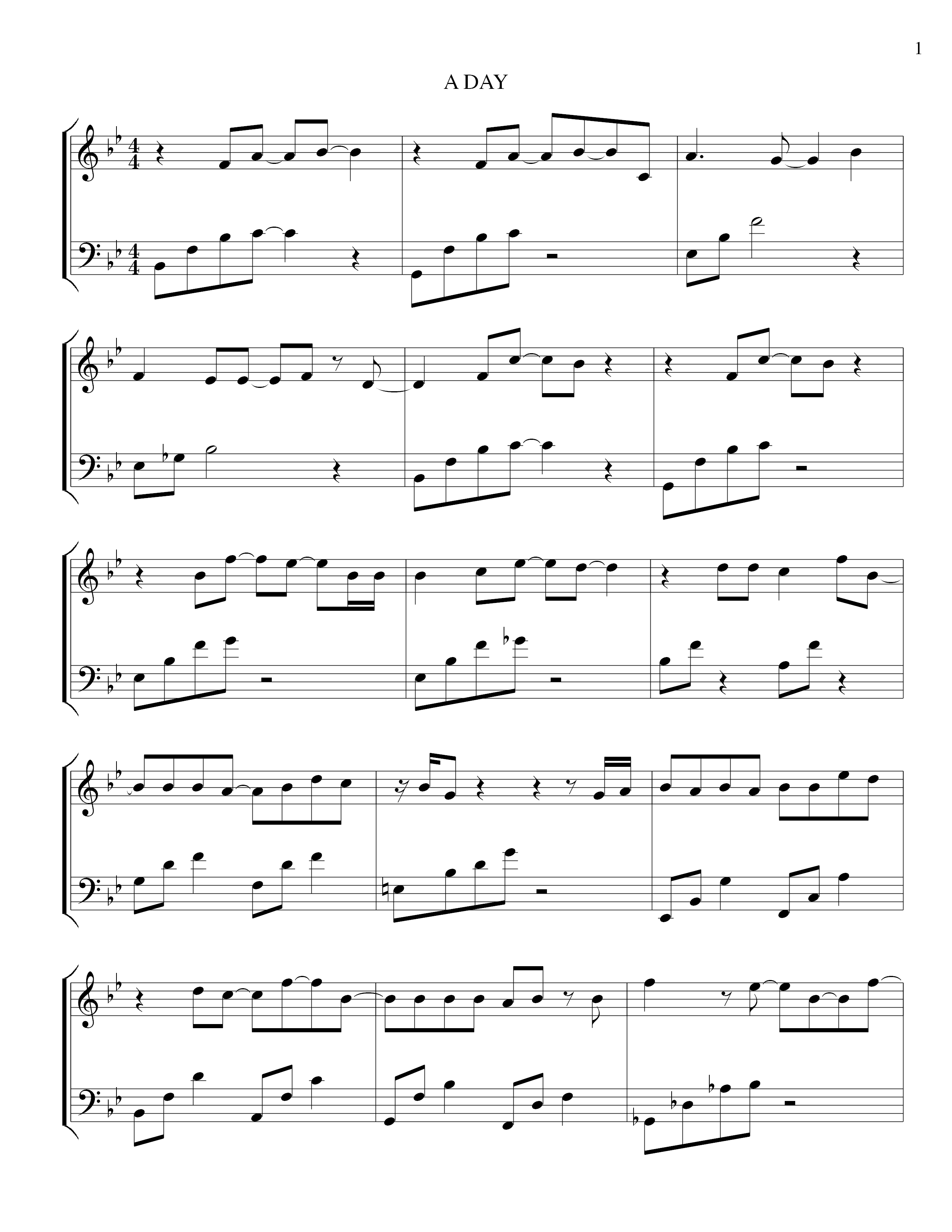 A Day琴谱