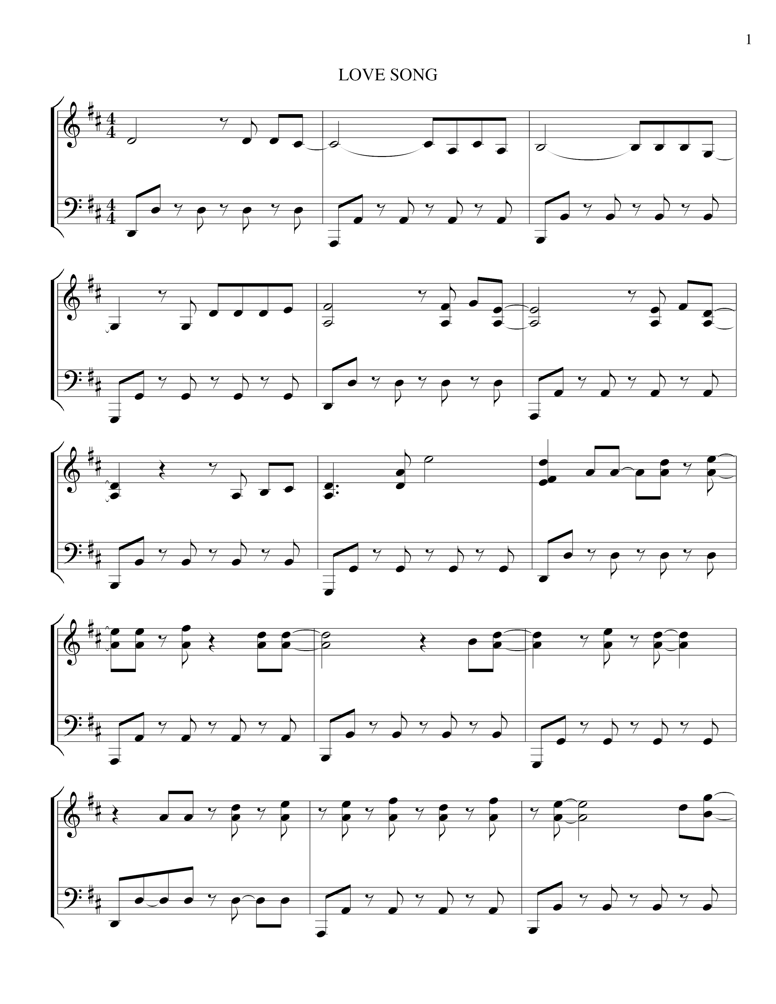 Love Song Score