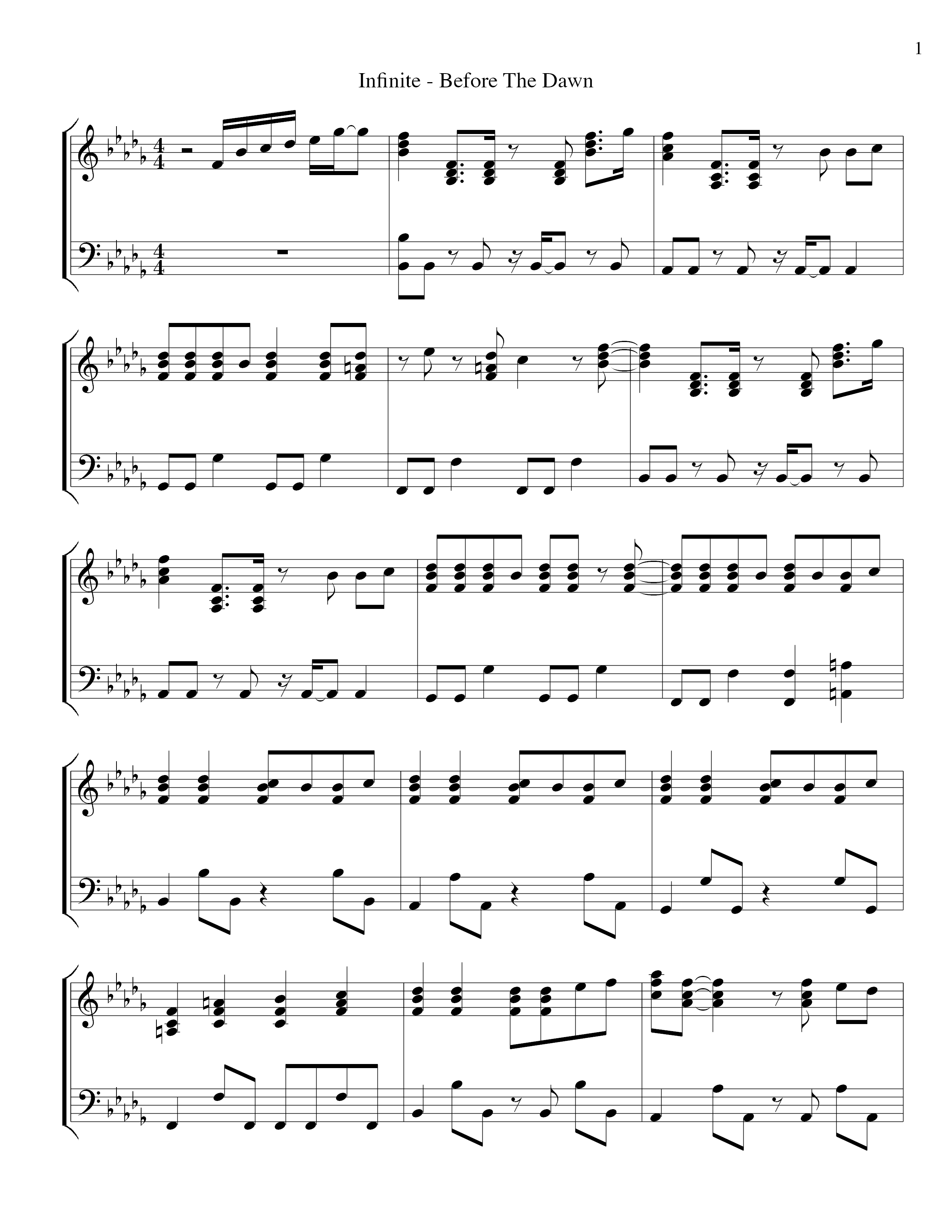 Before The Dawn Score