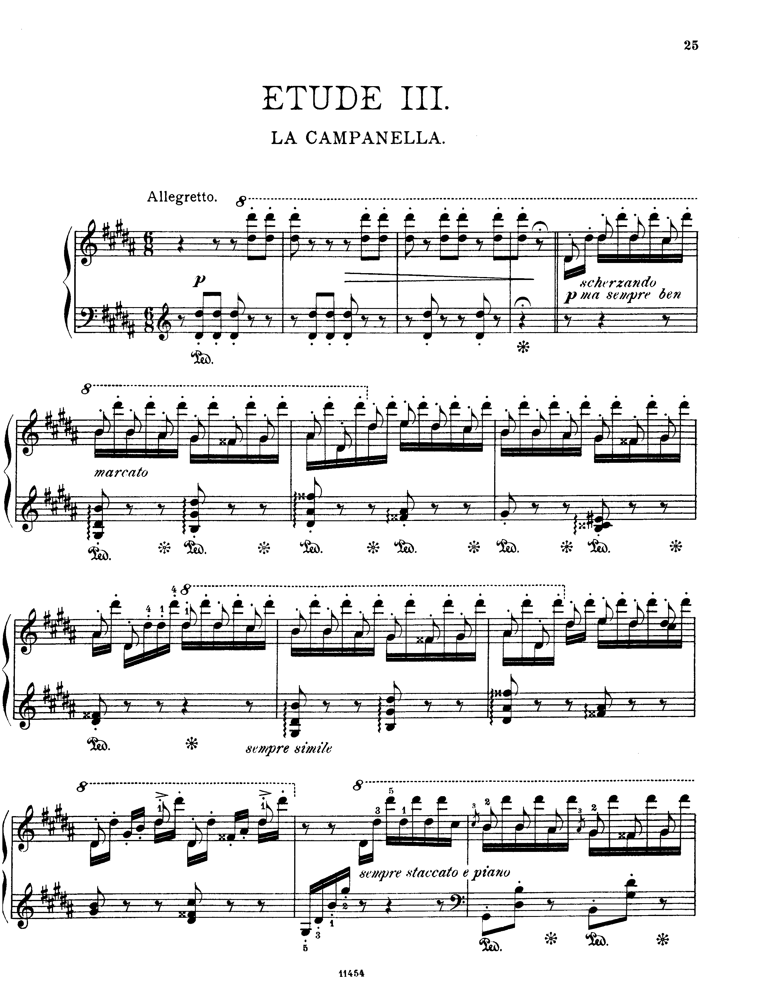 La campanella in G-Sharp Minor (From Grandes études de Paganini, S. 141 / 3)ピアノ譜