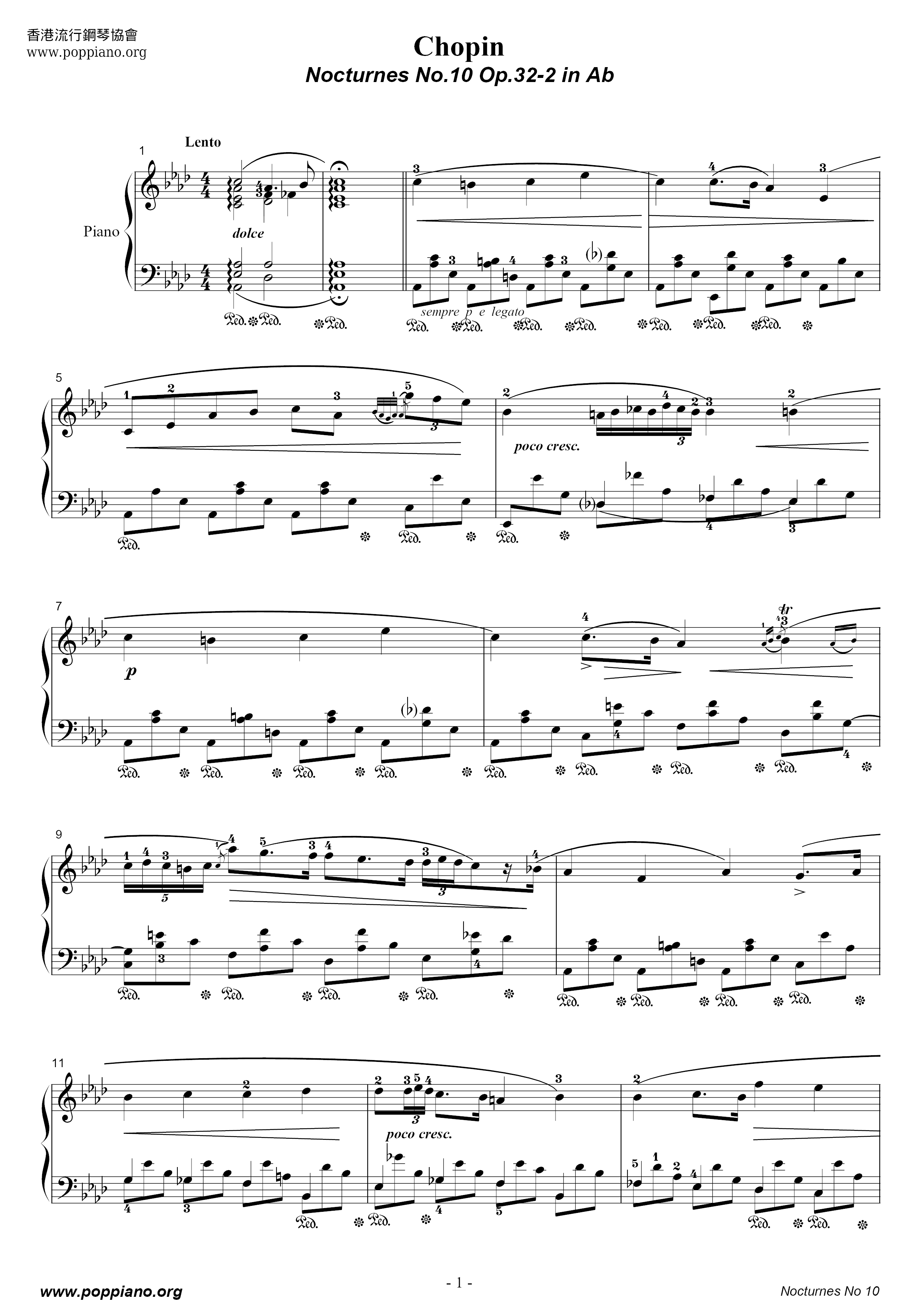 Nocturne No. 10琴谱