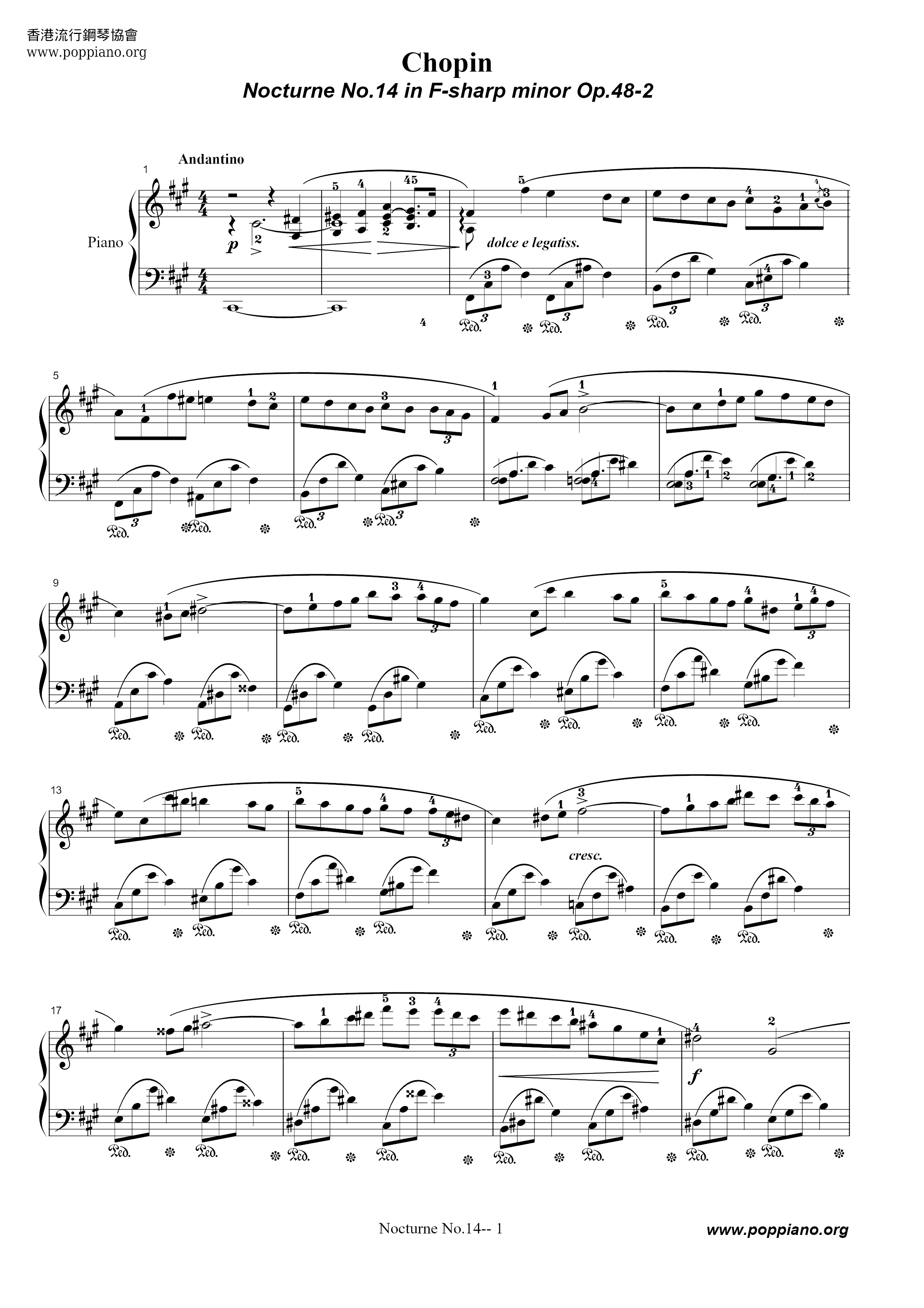 Nocturne No. 14 Score