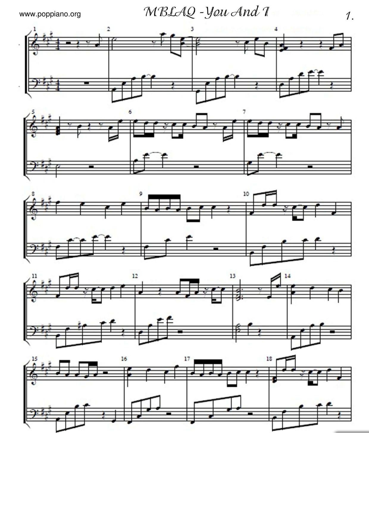 You And I Score