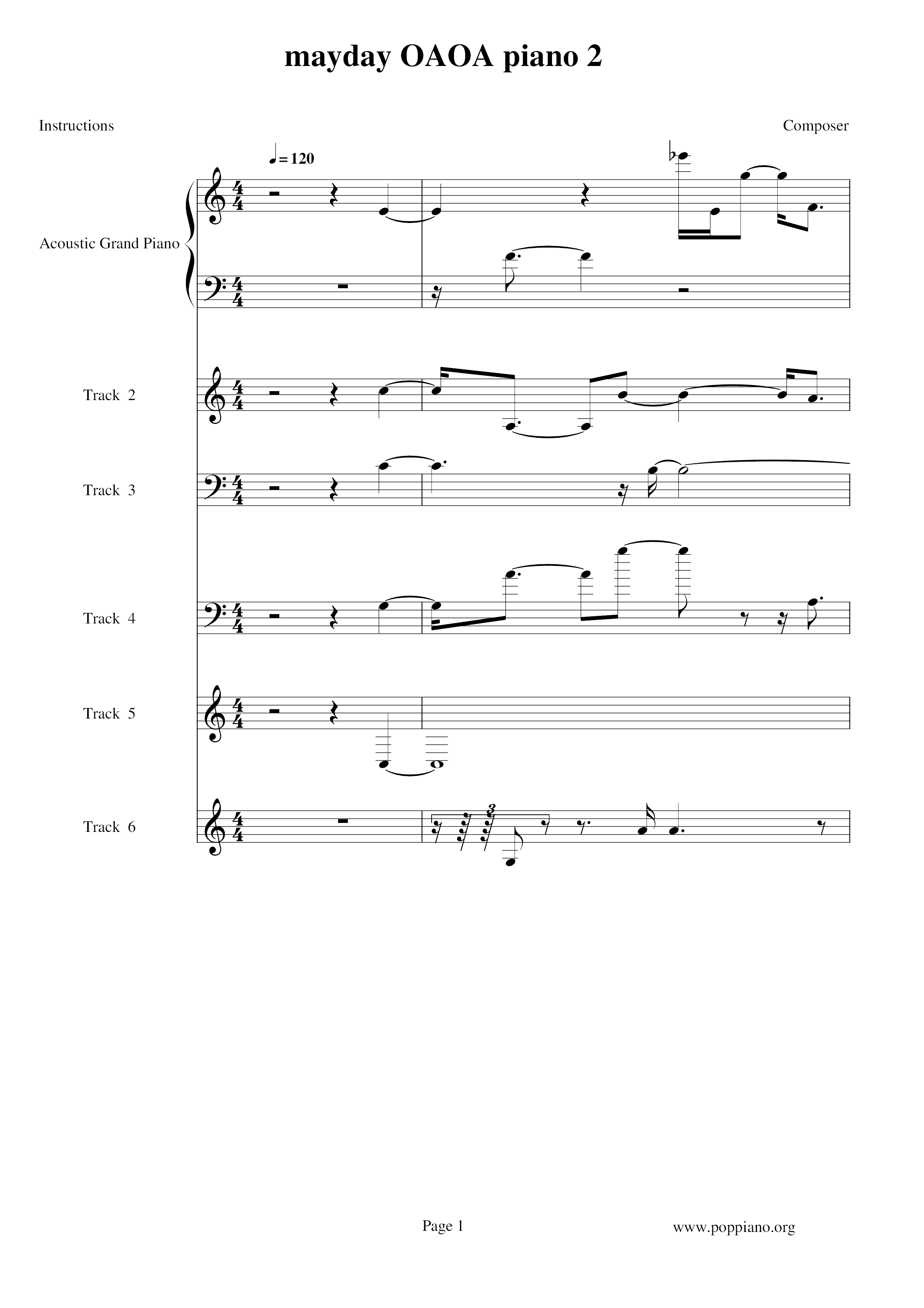 OAOA - Now Is Forever Score