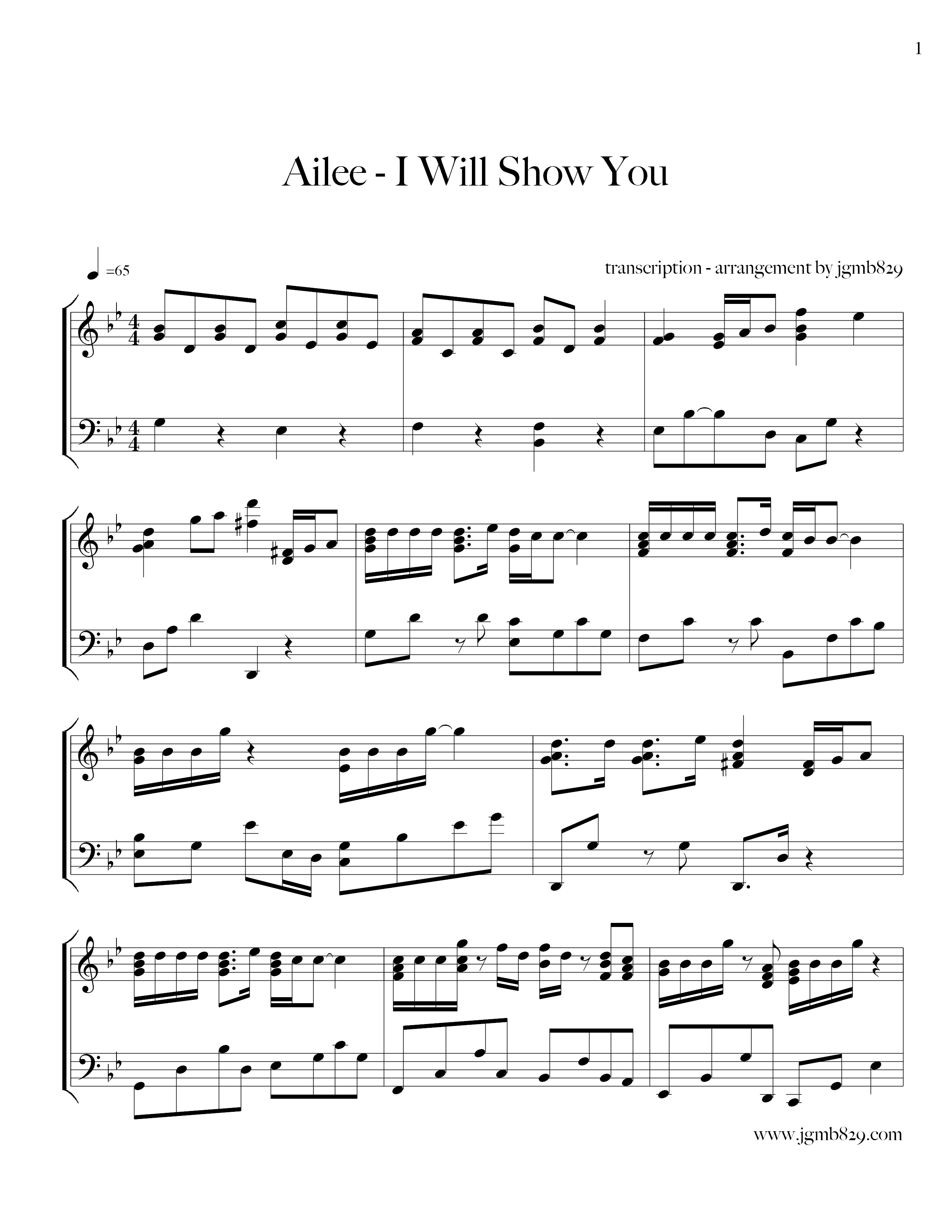 I Will Show You琴谱