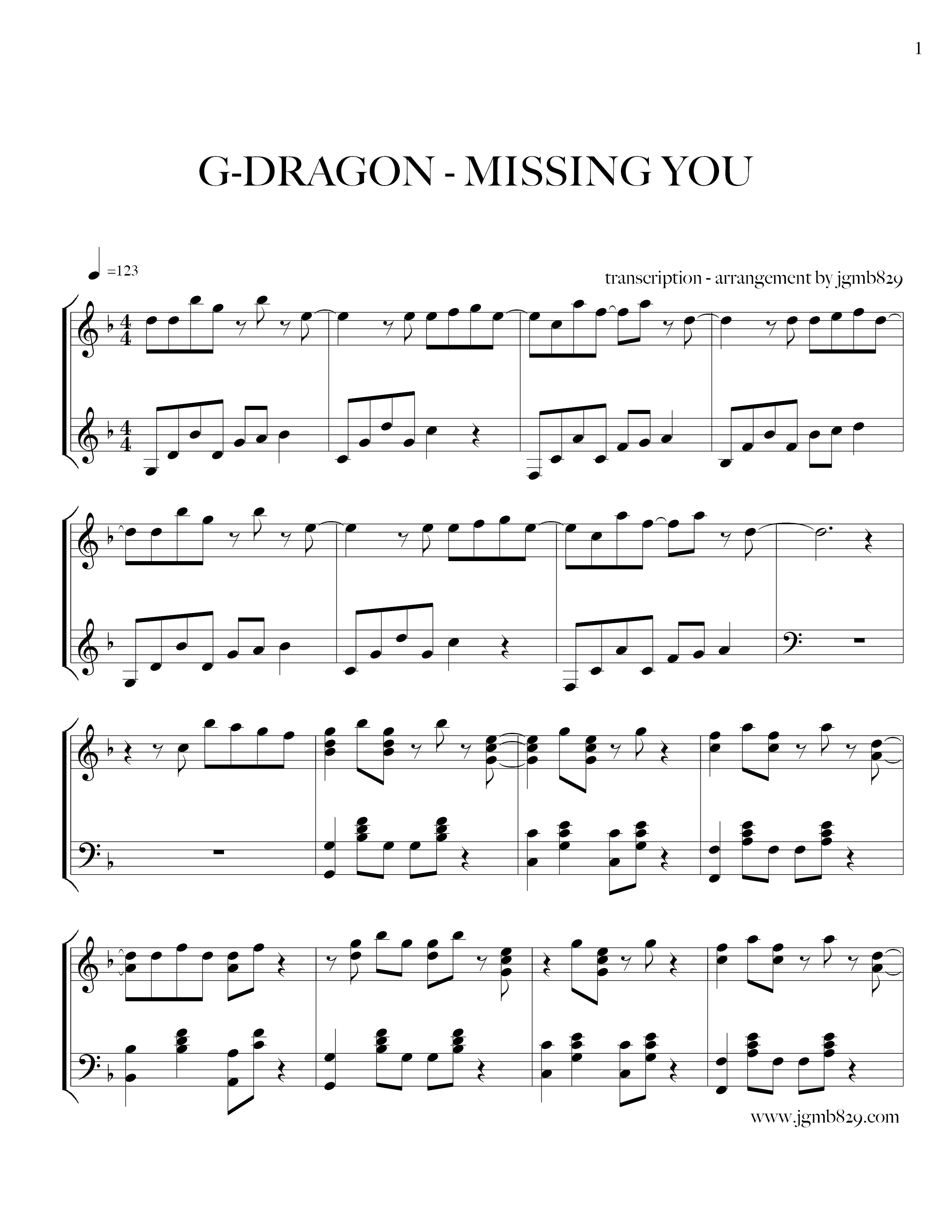 Missing You Score