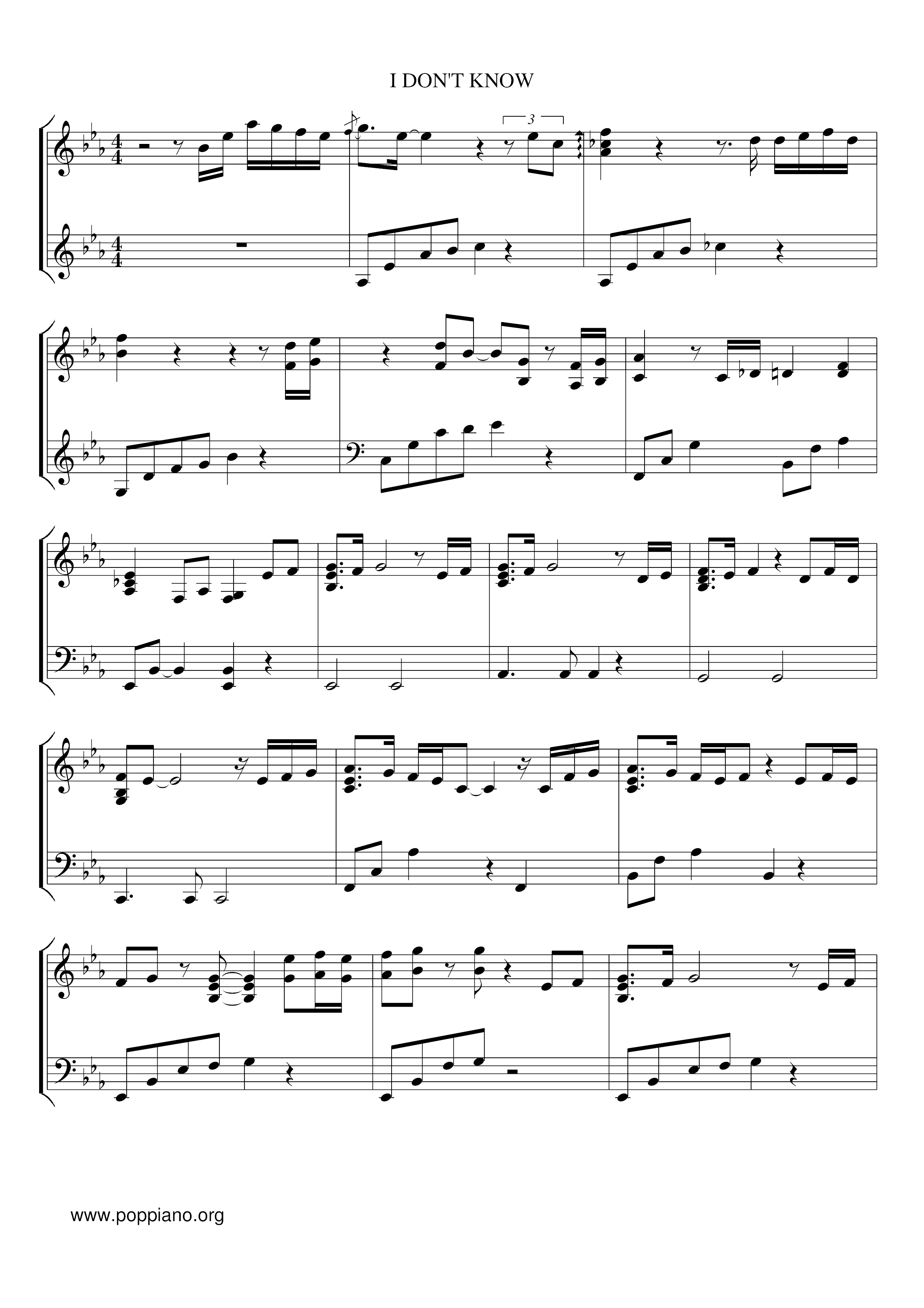 Heartstrings - 我不知道 Score