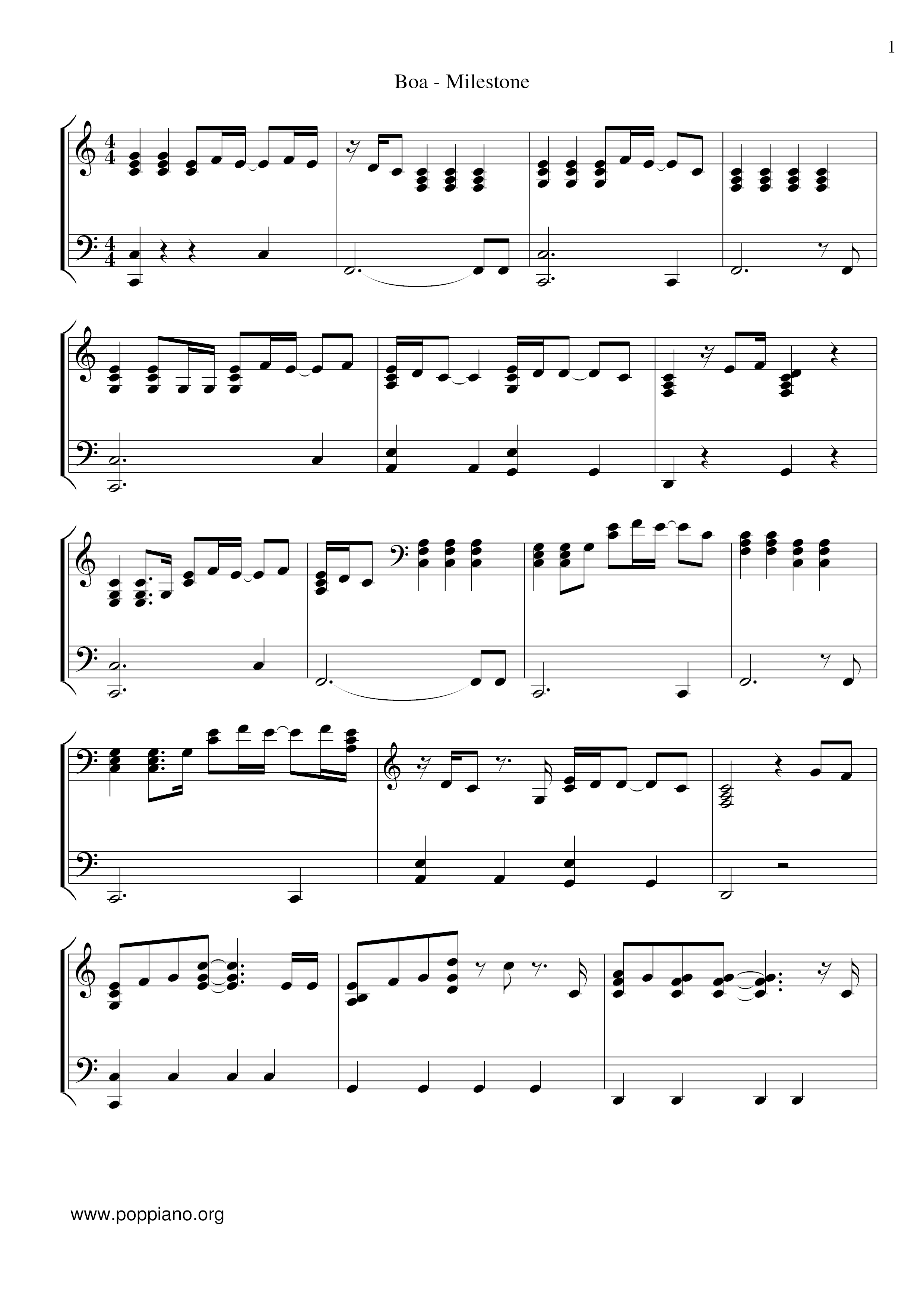 Milestone琴谱