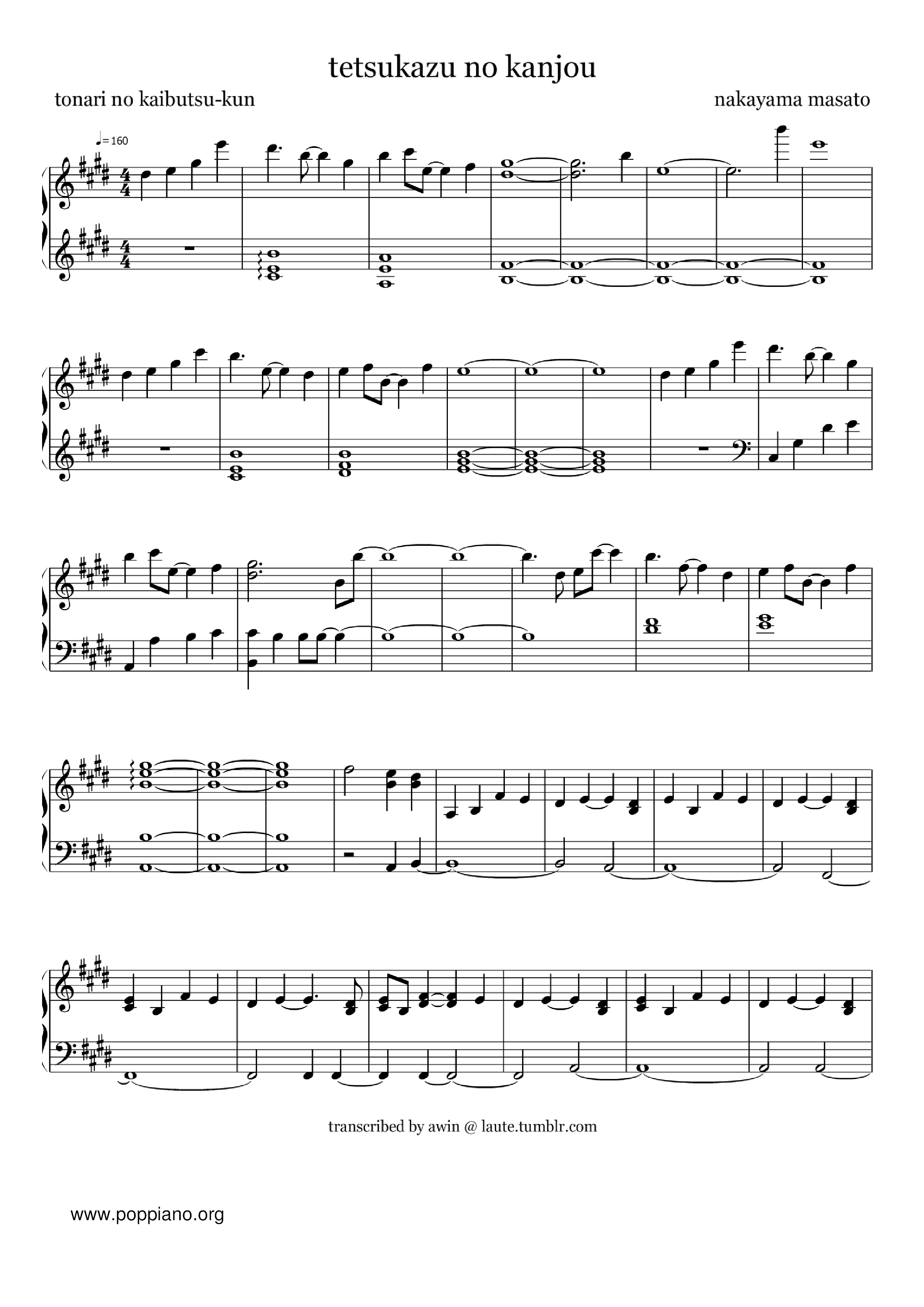  (Tetsukazu No Kanjou) Score