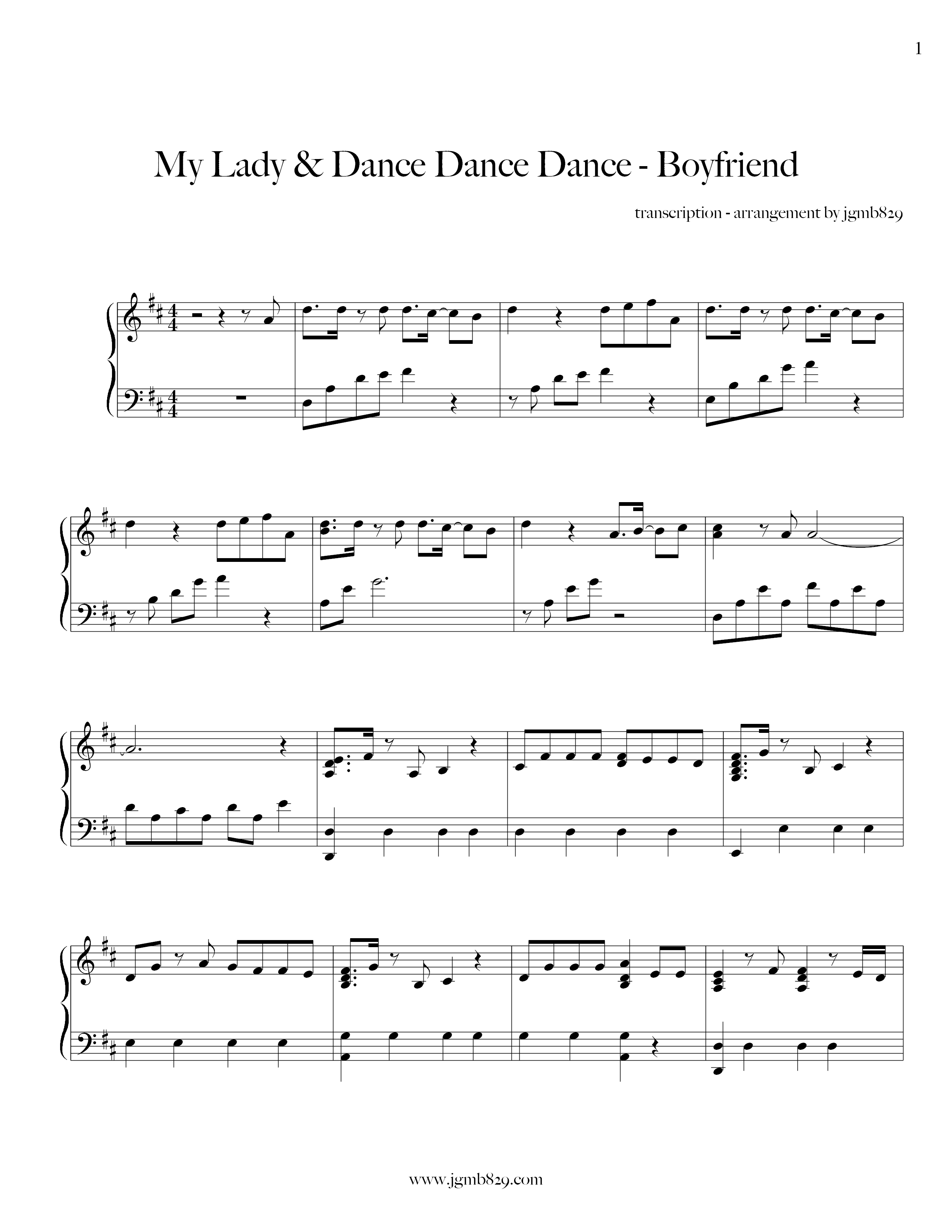 My Lady & Dance Dance Dance Score