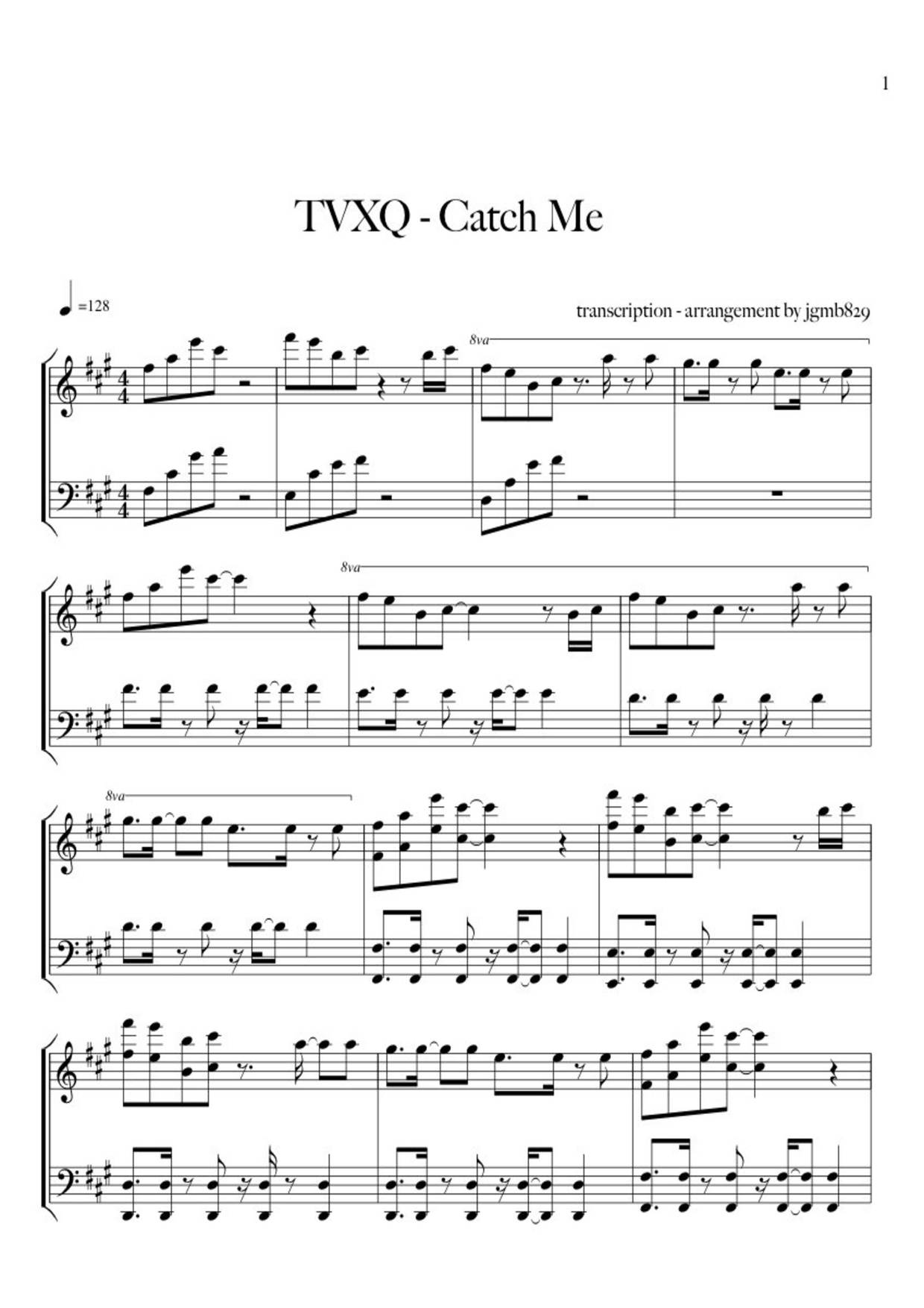 Catch Me琴譜