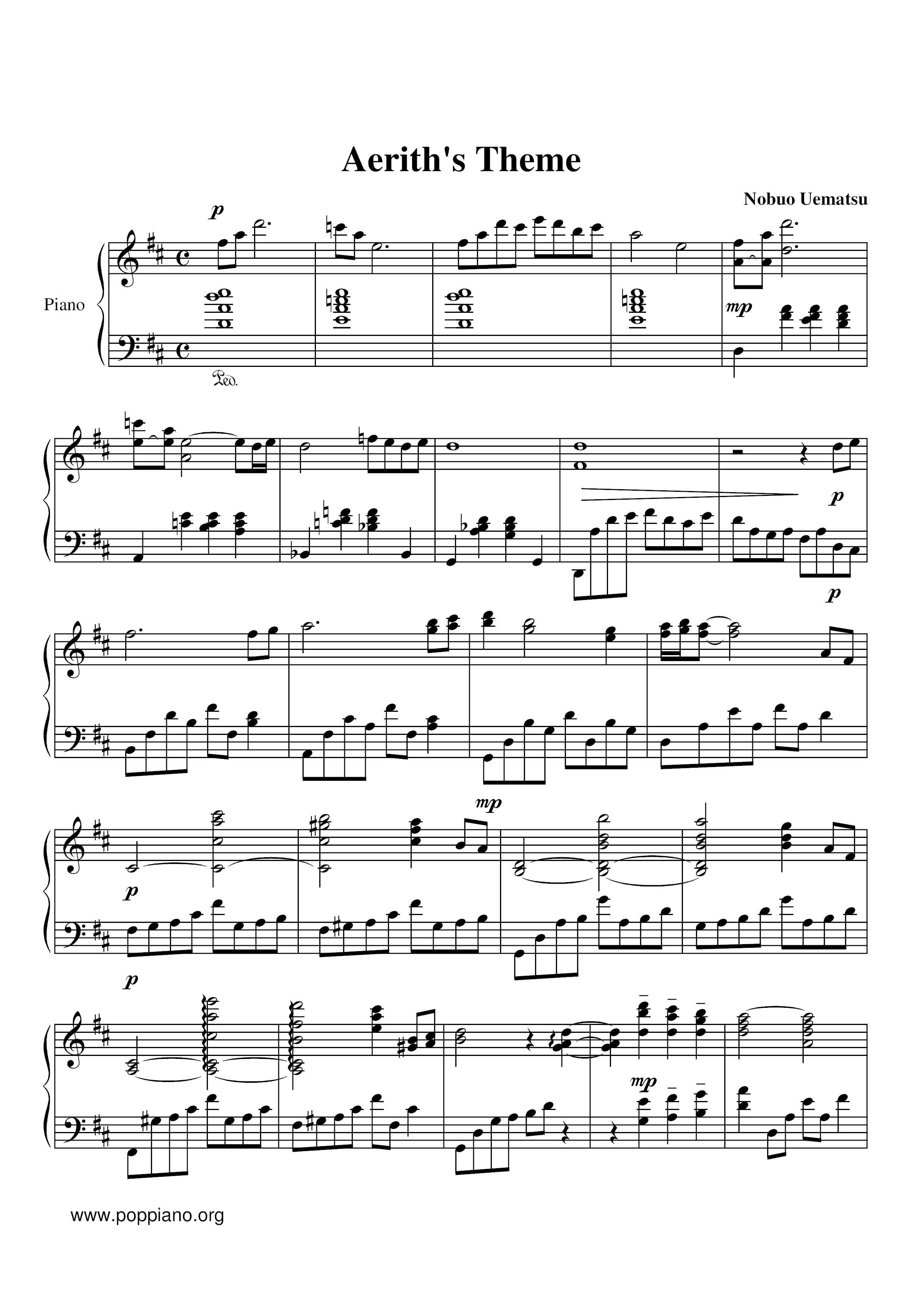 Aerith's Theme琴谱
