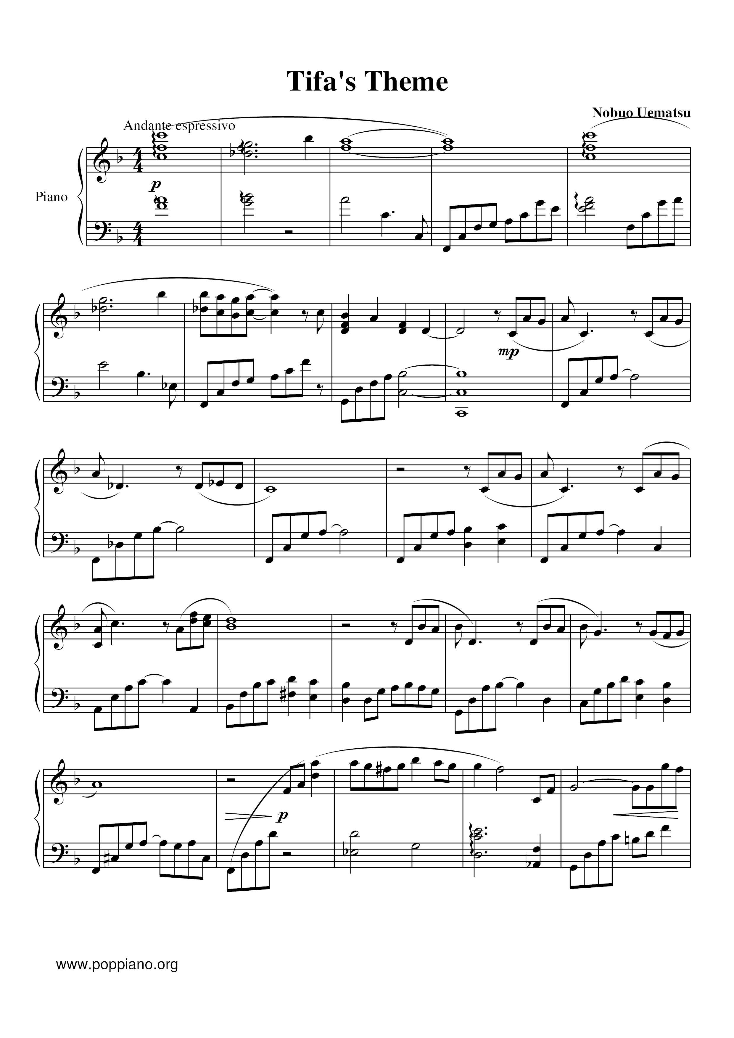Tifa's Theme琴谱