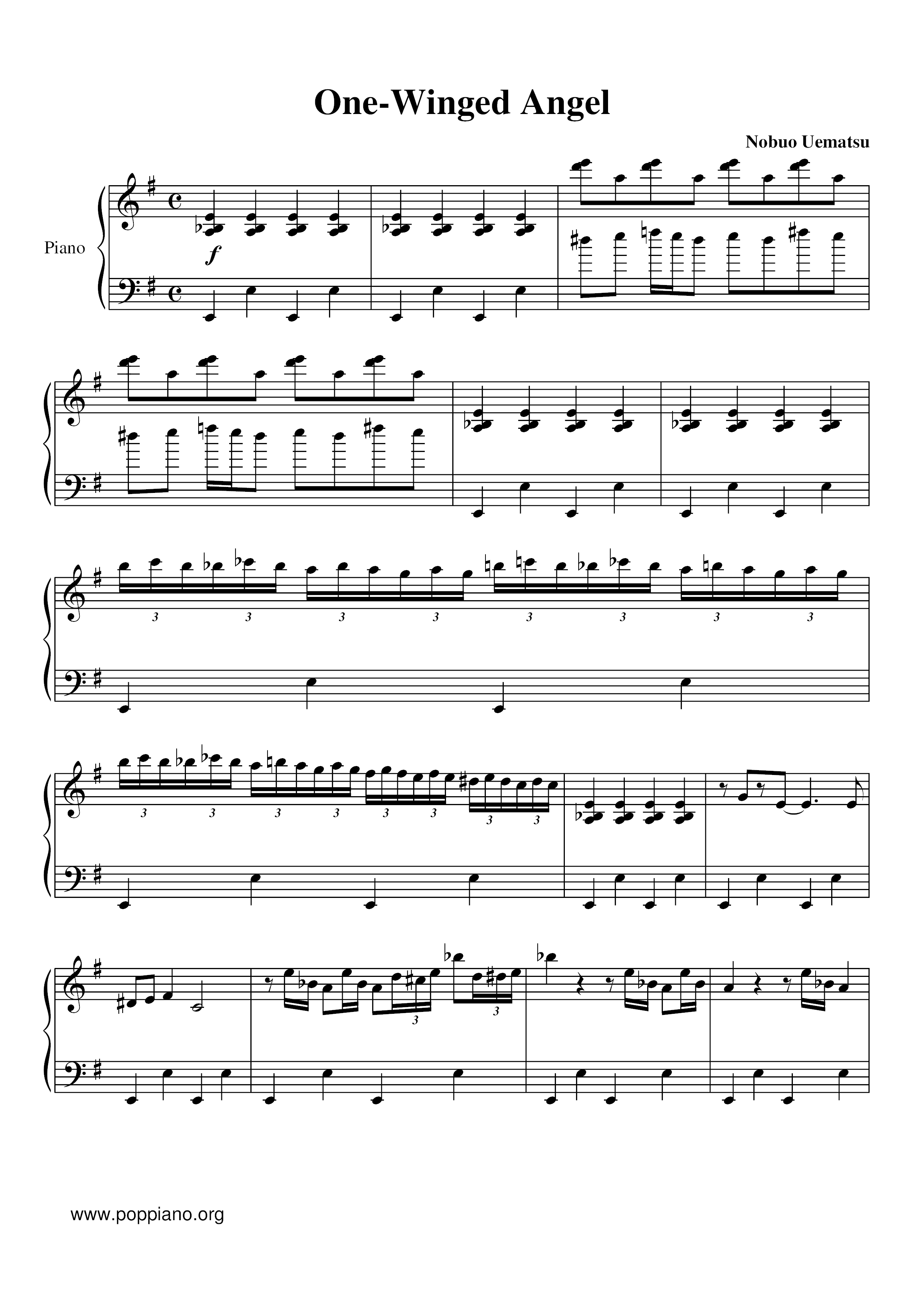 One Winged Angel (Better Version) Score