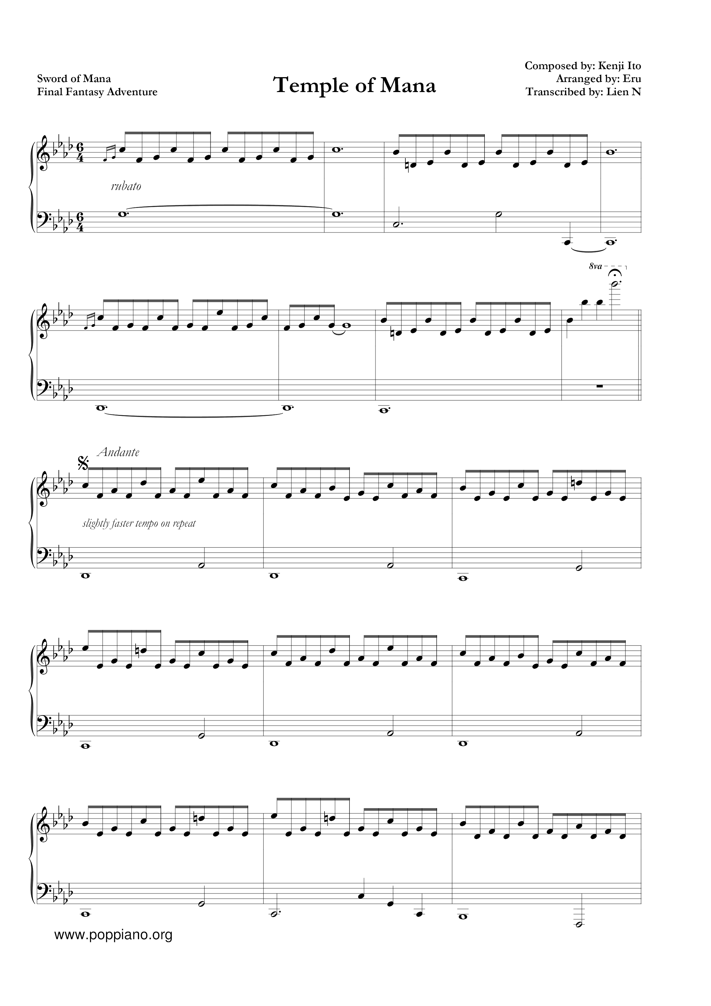 Temple of Mana Score