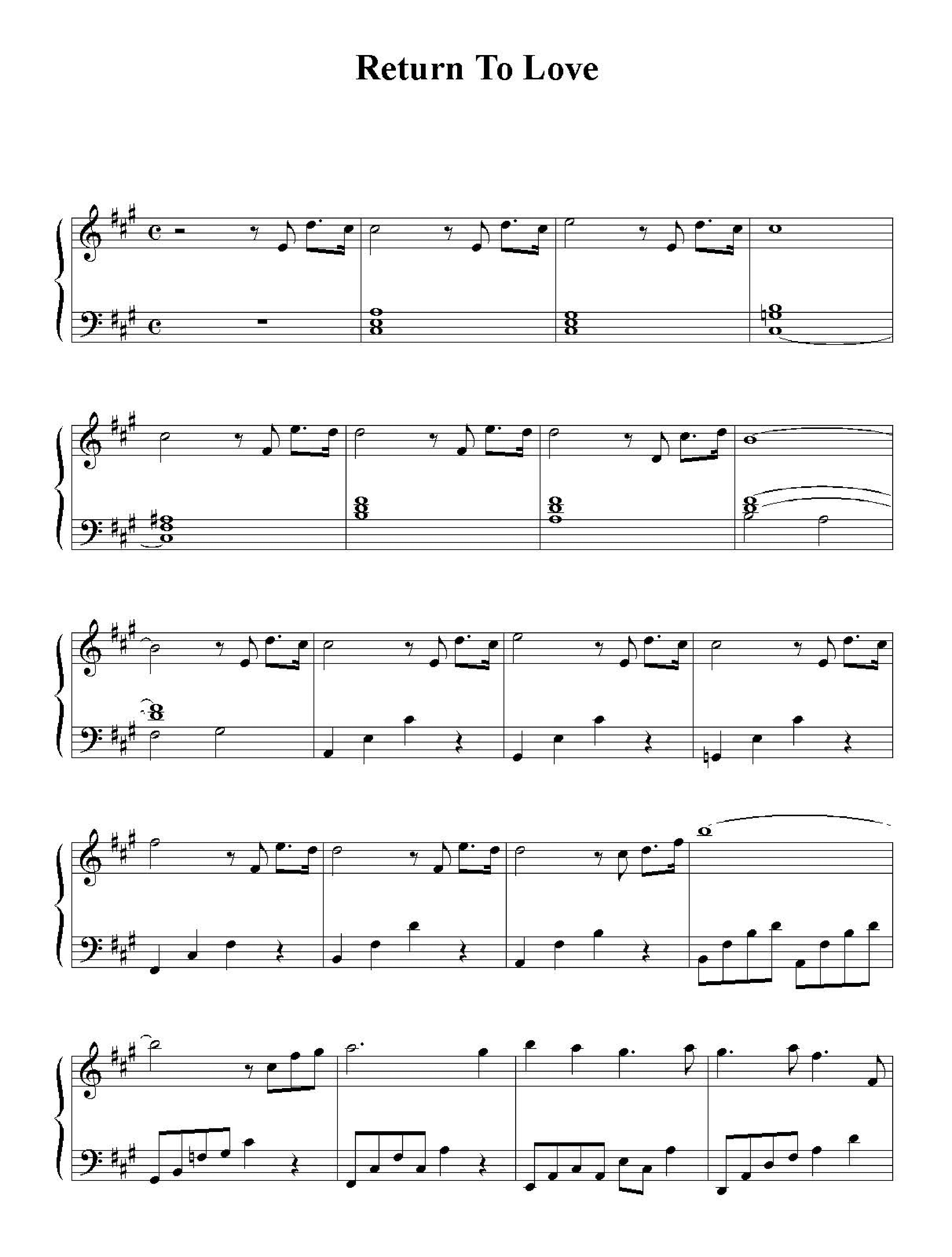 Return To Love Score