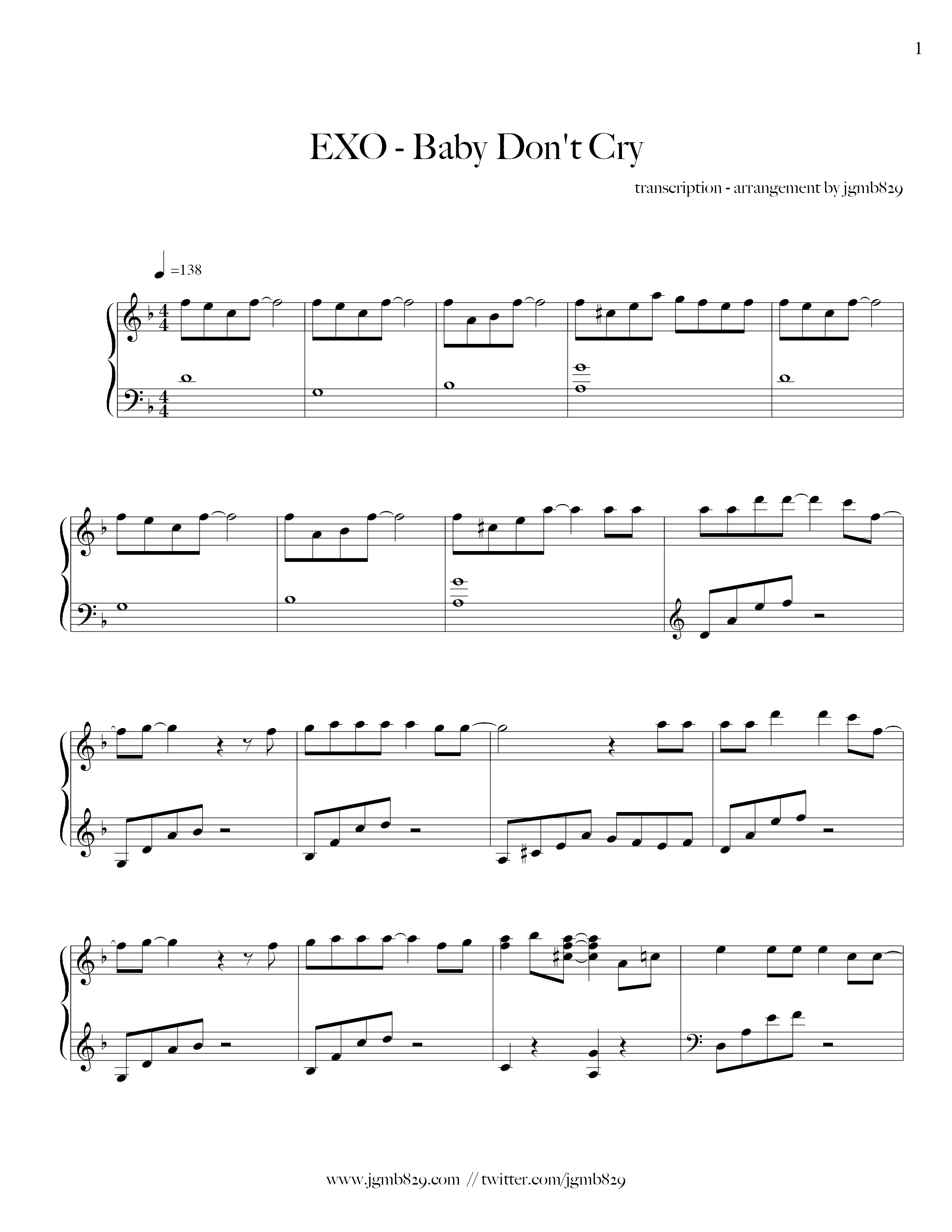 Baby Don 't Cry Score