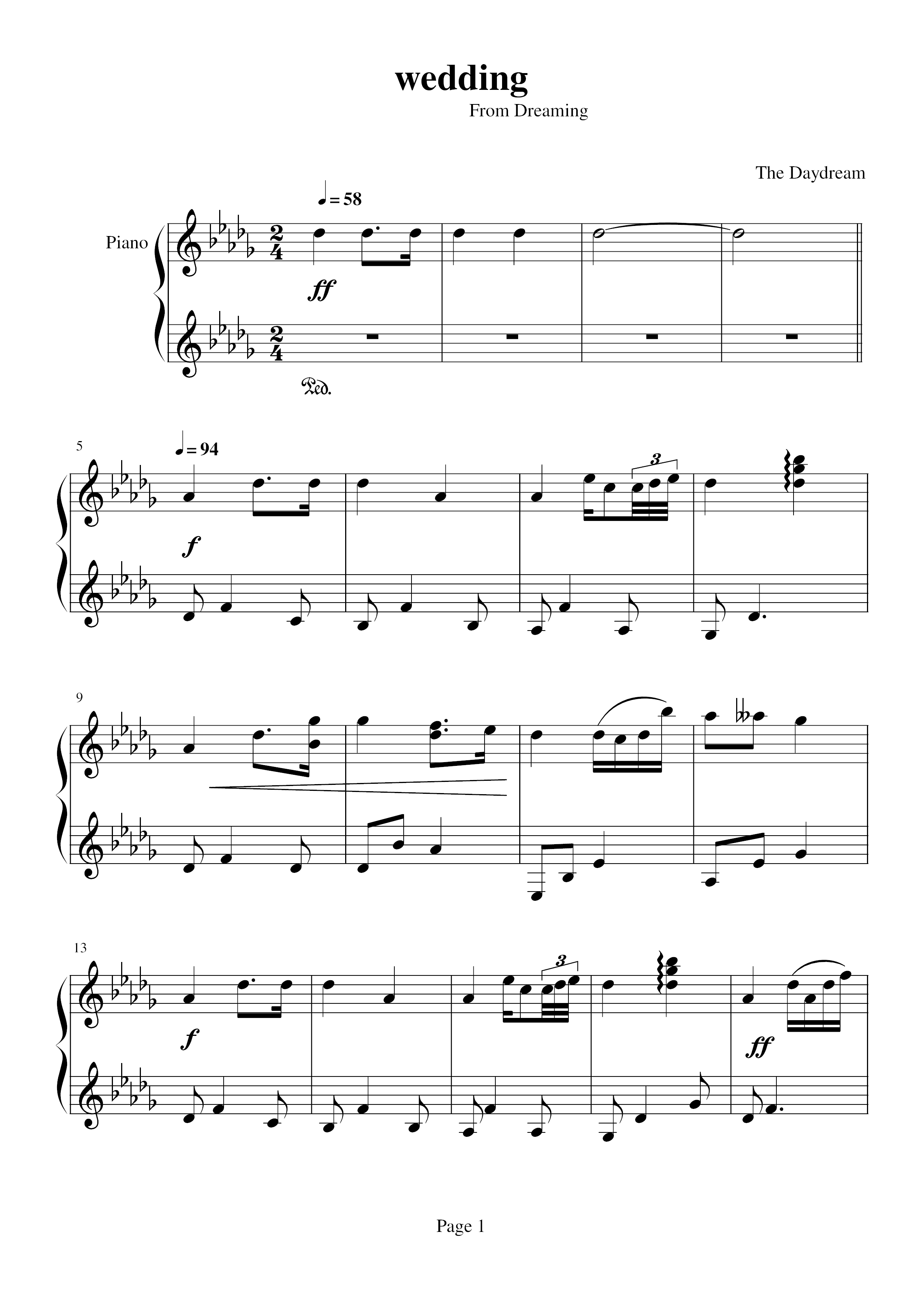 Wedding (Mendelssohn) Score