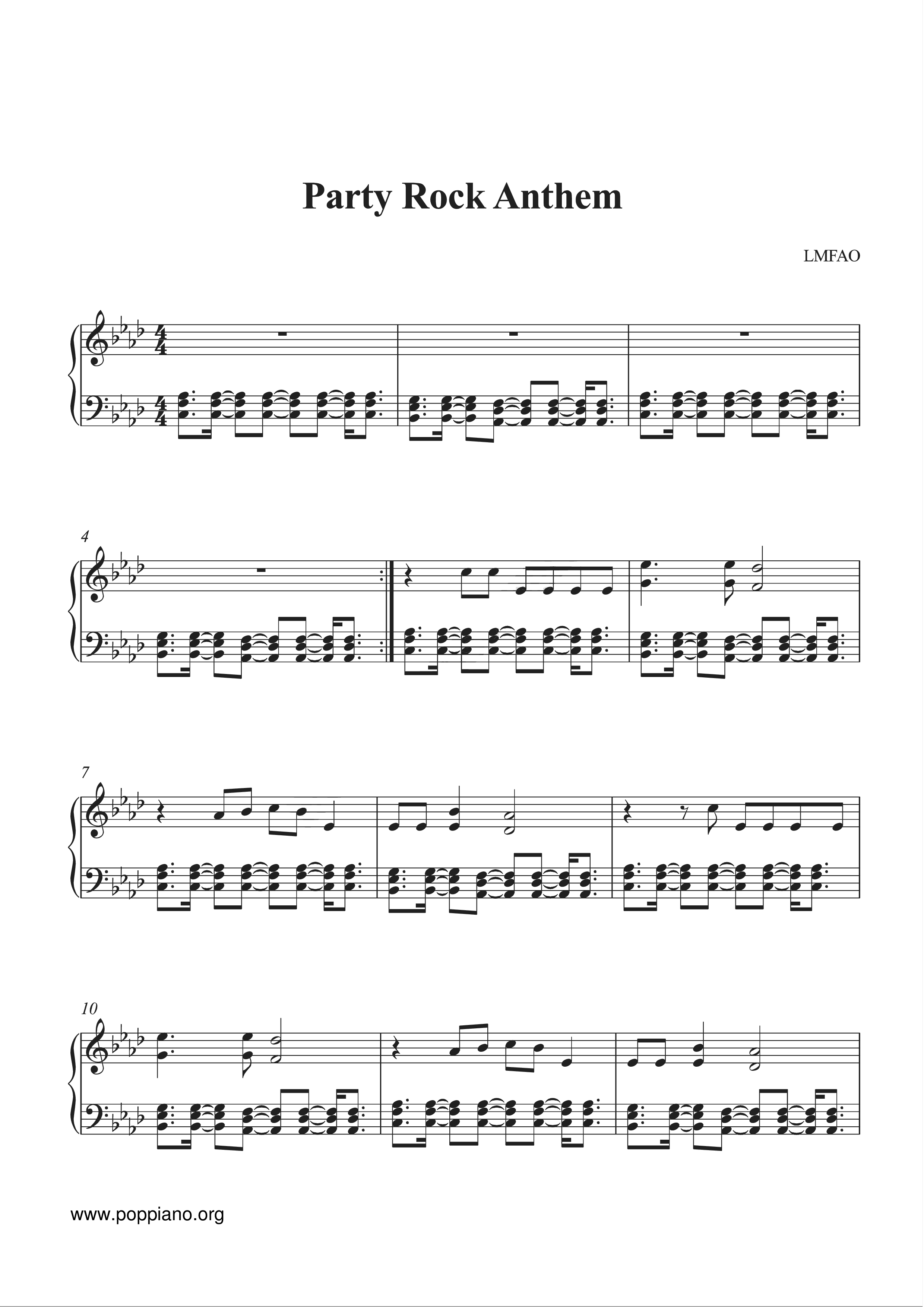 Party Rock Anthemピアノ譜