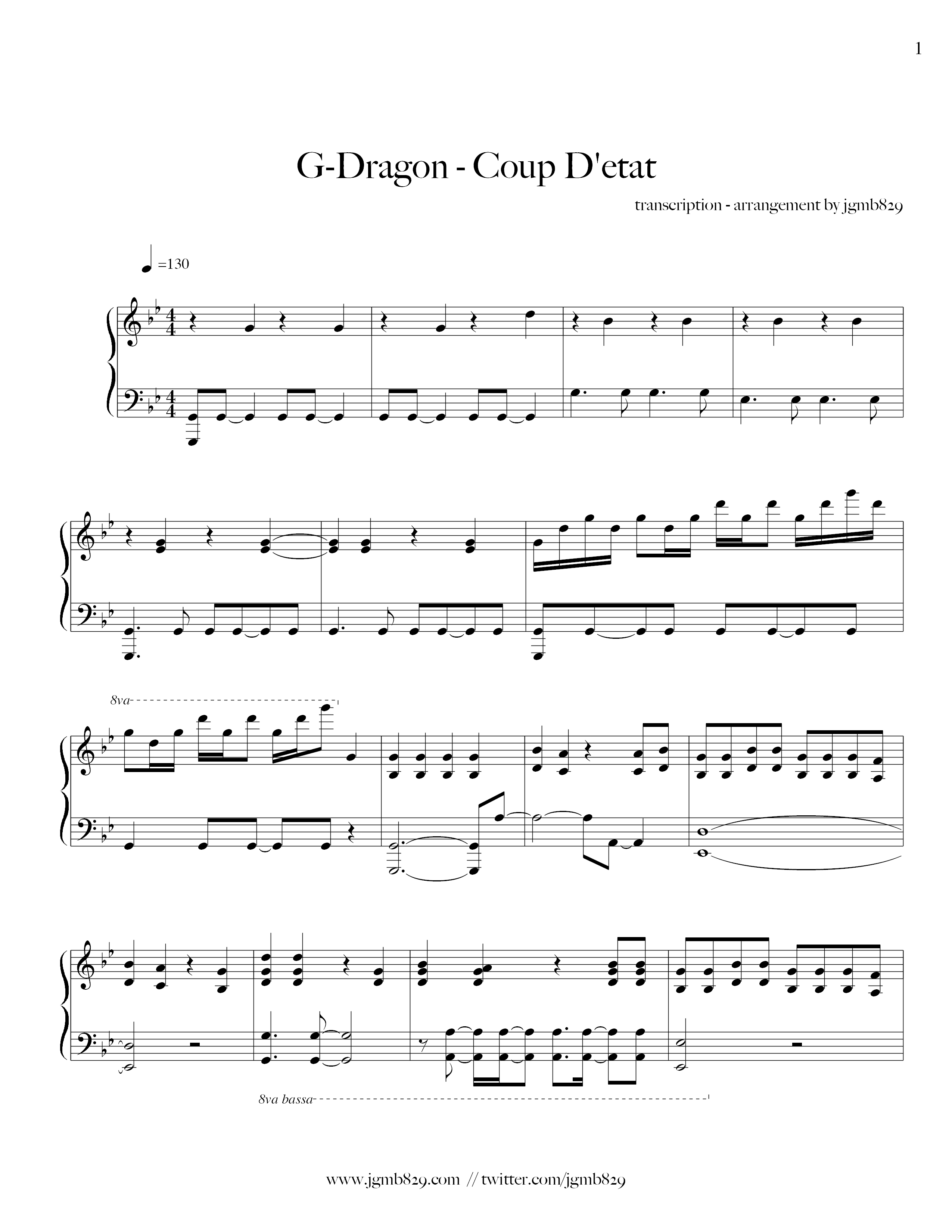 Coup D'etat琴譜