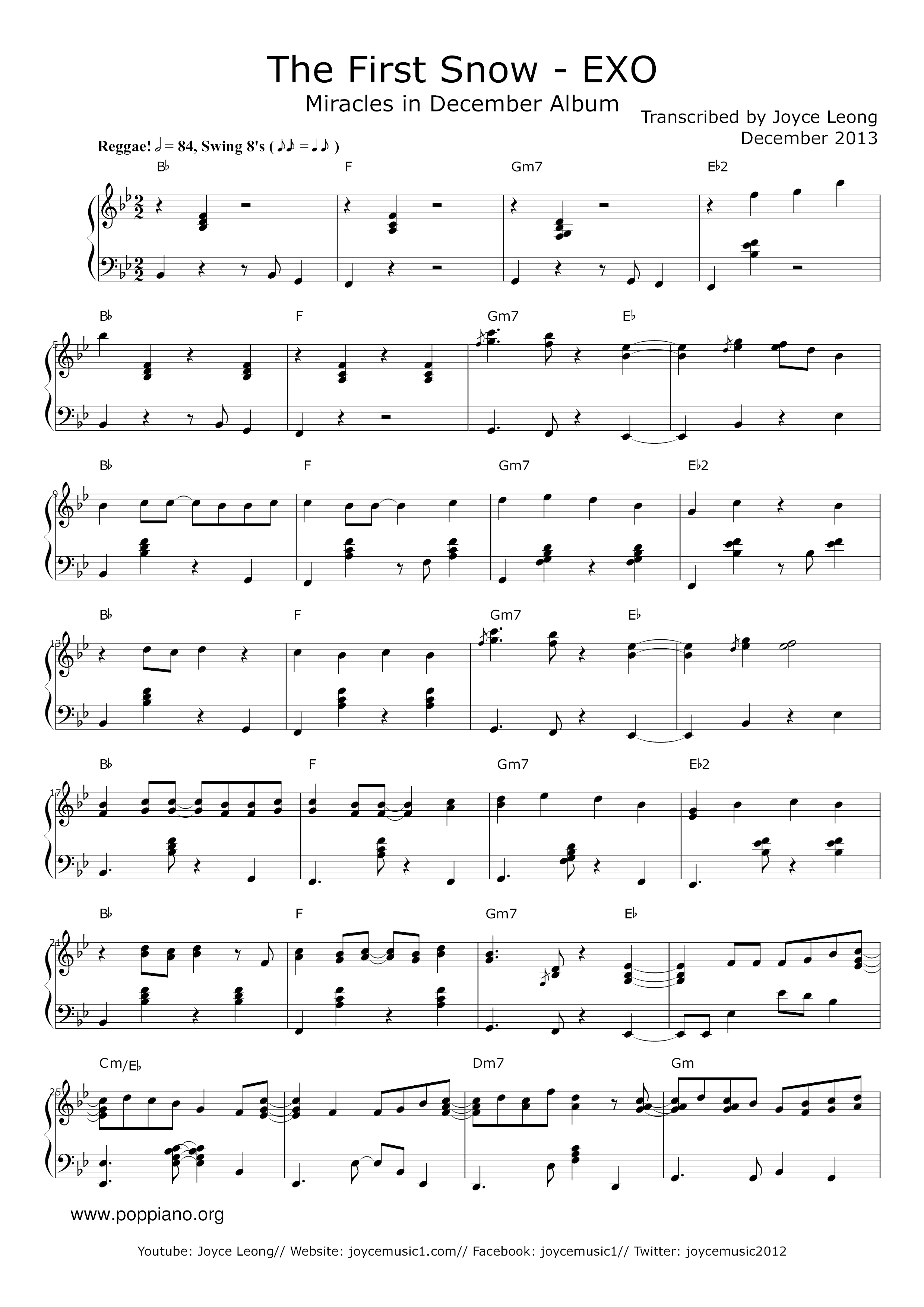 The First Snow琴谱
